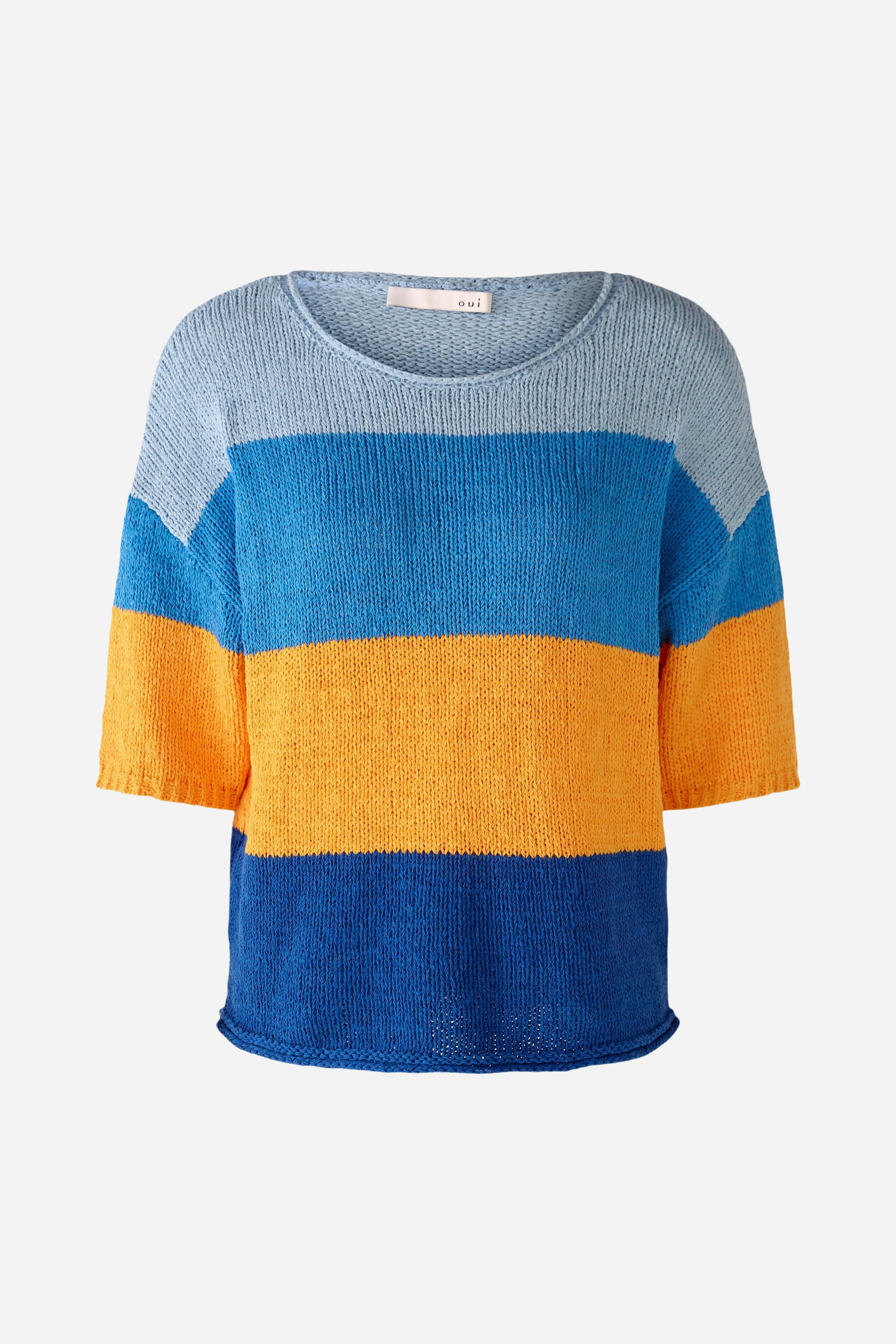 Bild 7 von Knitted pullover cotton blend in blue orange | Oui