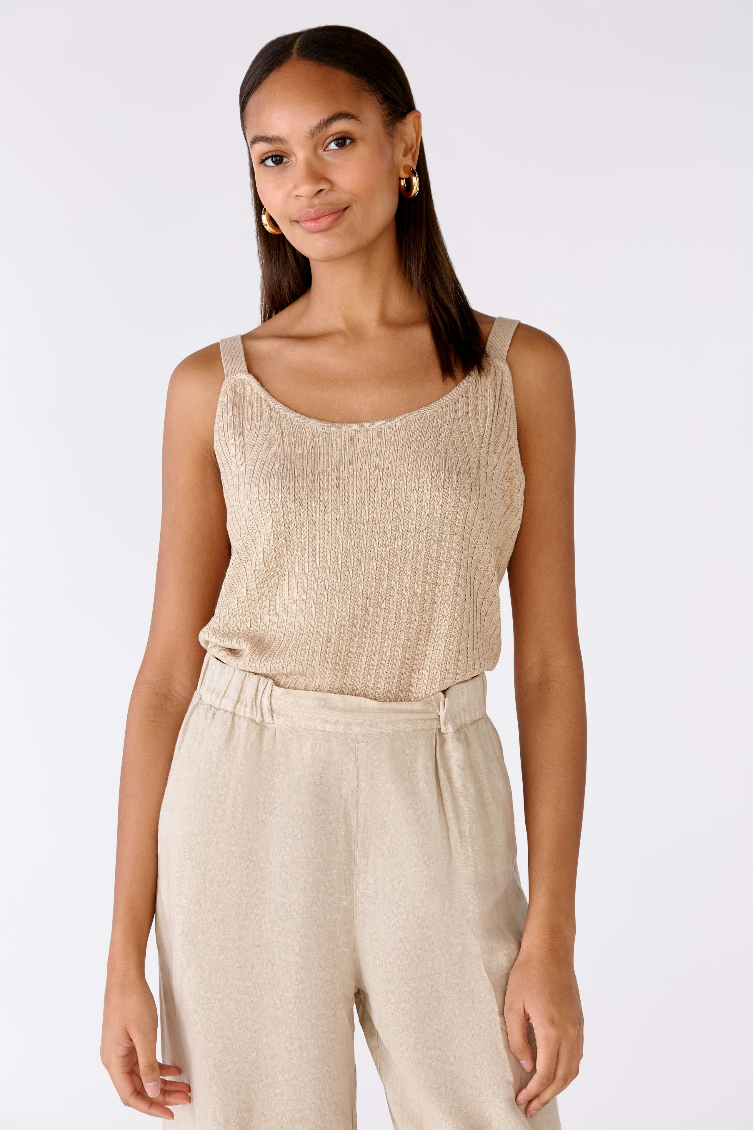 Bild 2 von Stricktop 100% Leinen in light stone | Oui