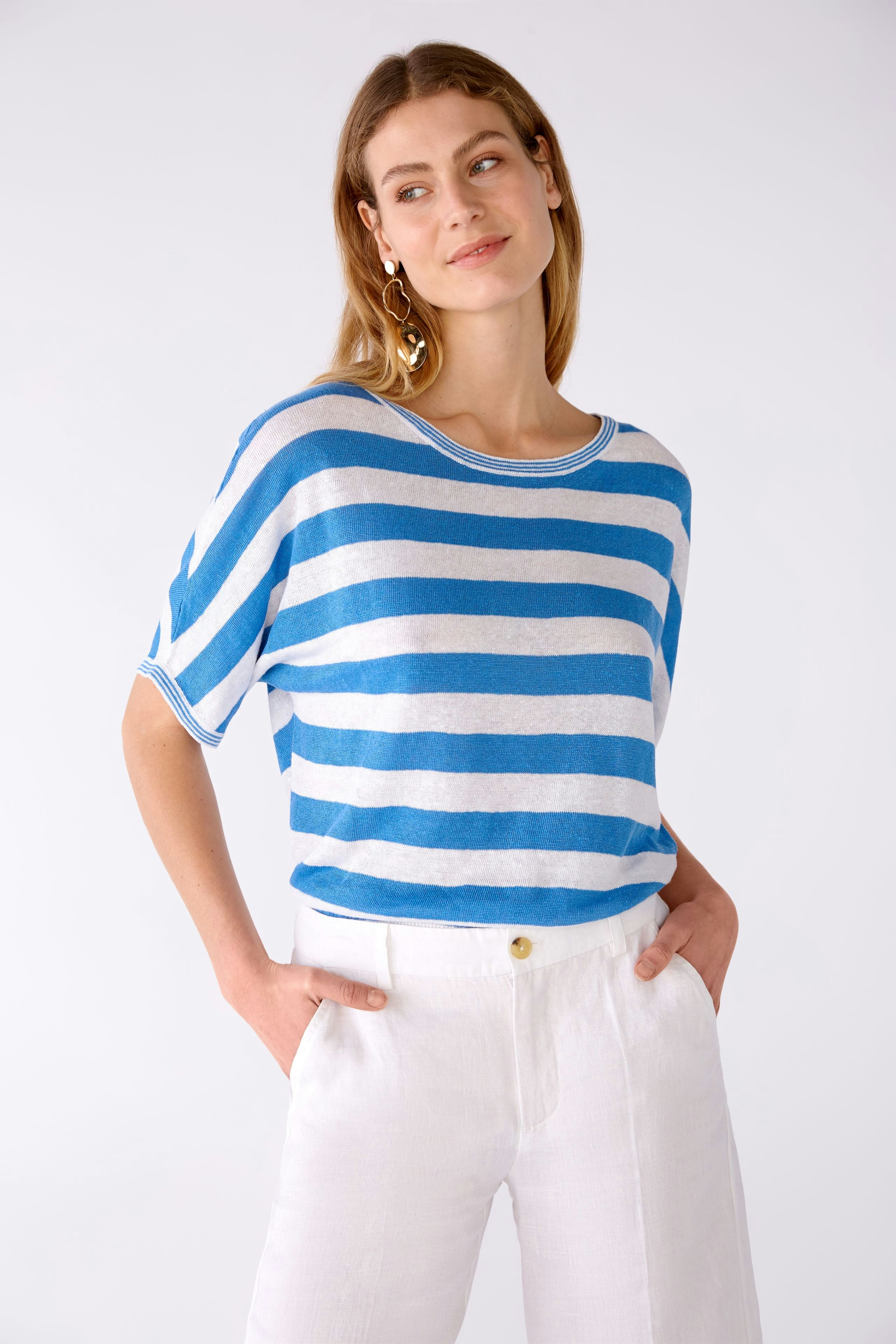 Bild 2 von Pullover 100% Leinen in white blue | Oui