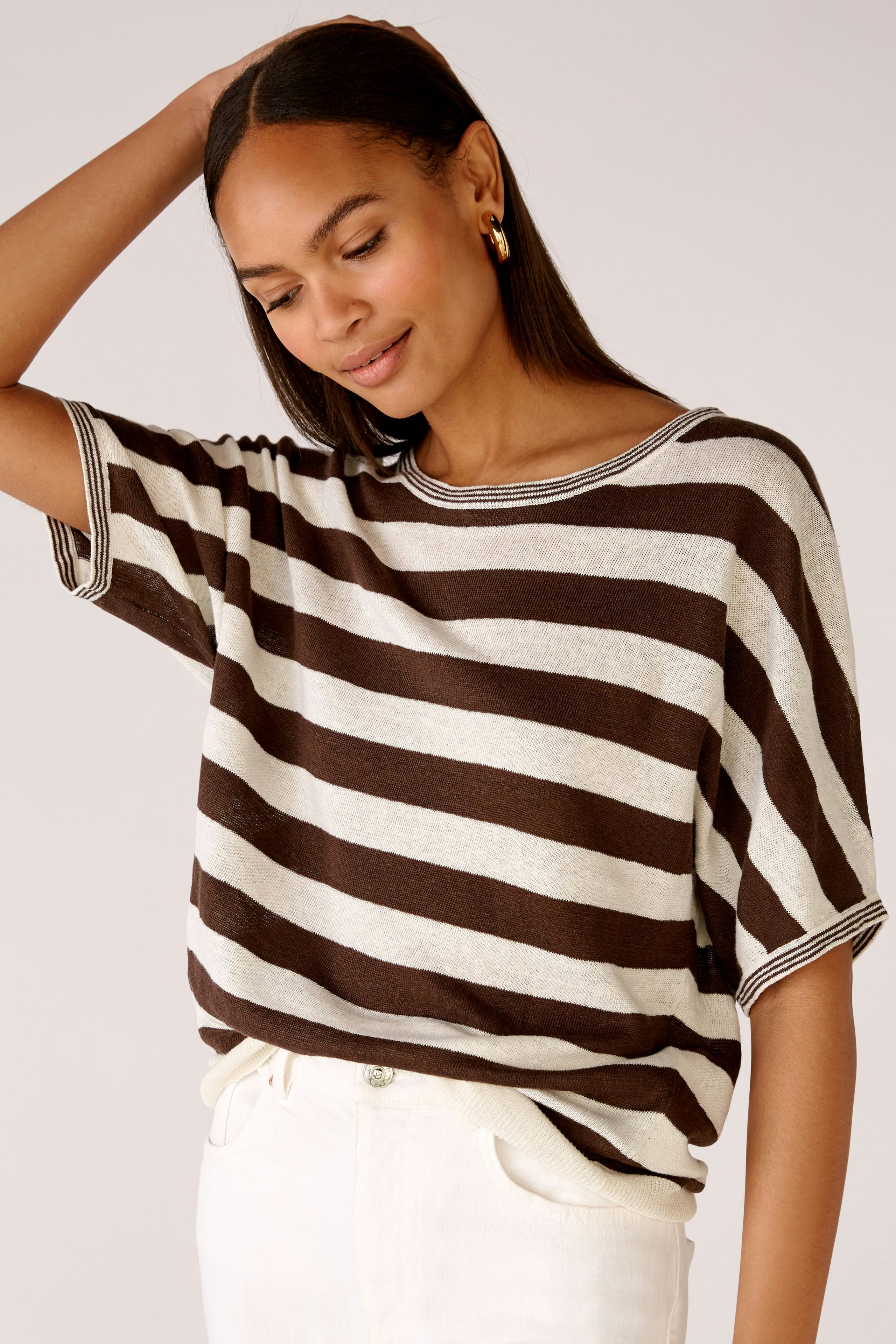 Bild 6 von Pullover 100% linen in offwhite brown | Oui