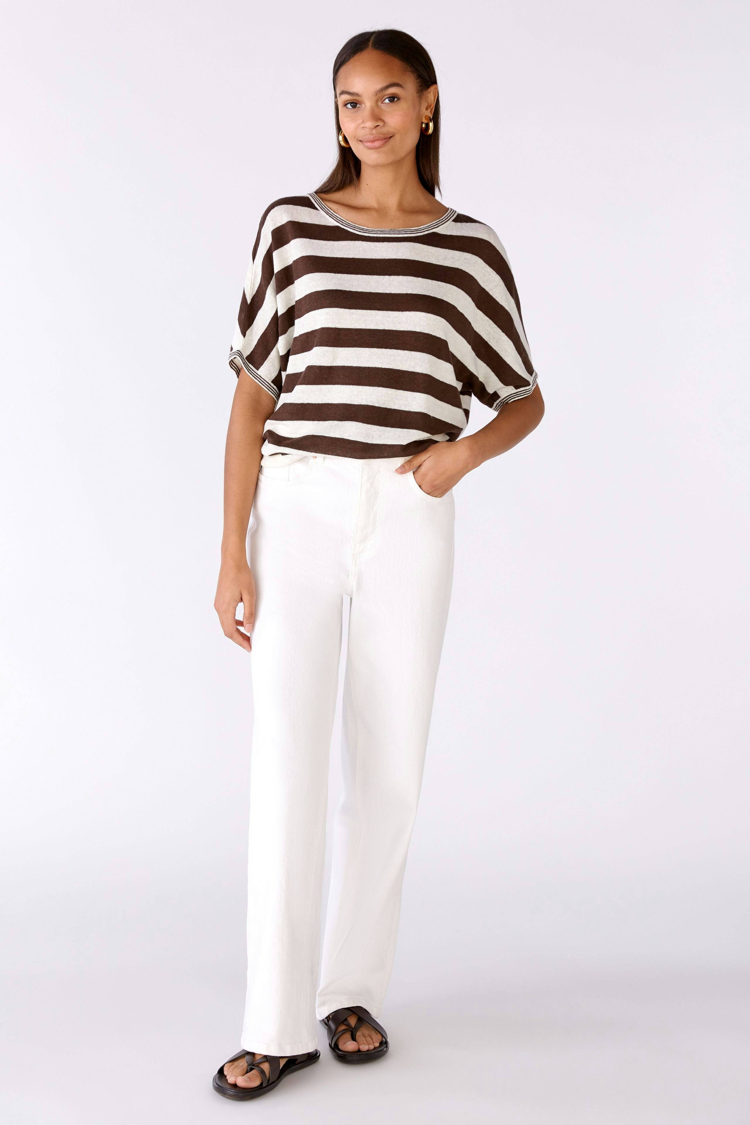 Bild 1 von Pullover 100% linen in offwhite brown | Oui