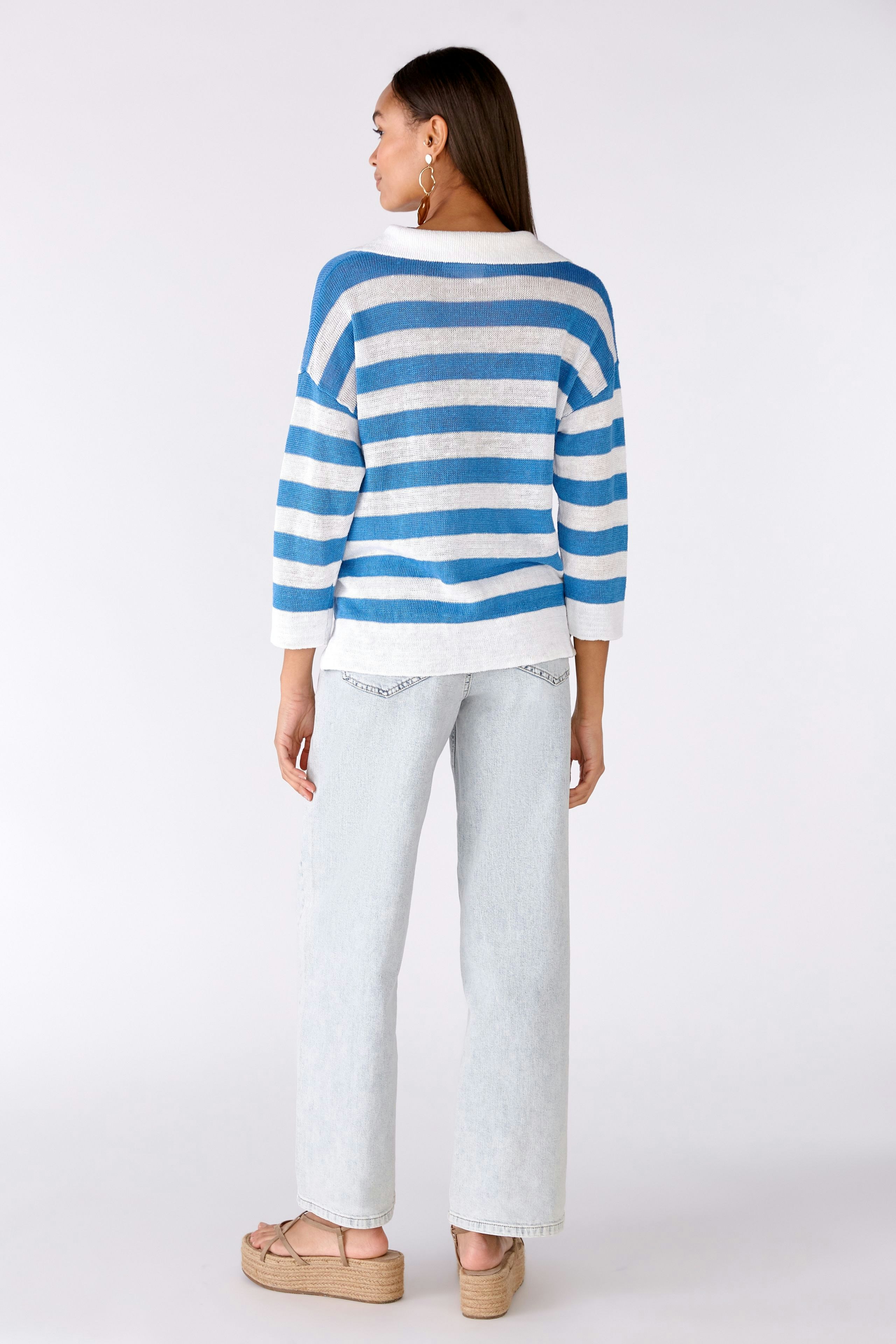 Bild 3 von Knitted pullover 100% linen in white blue | Oui