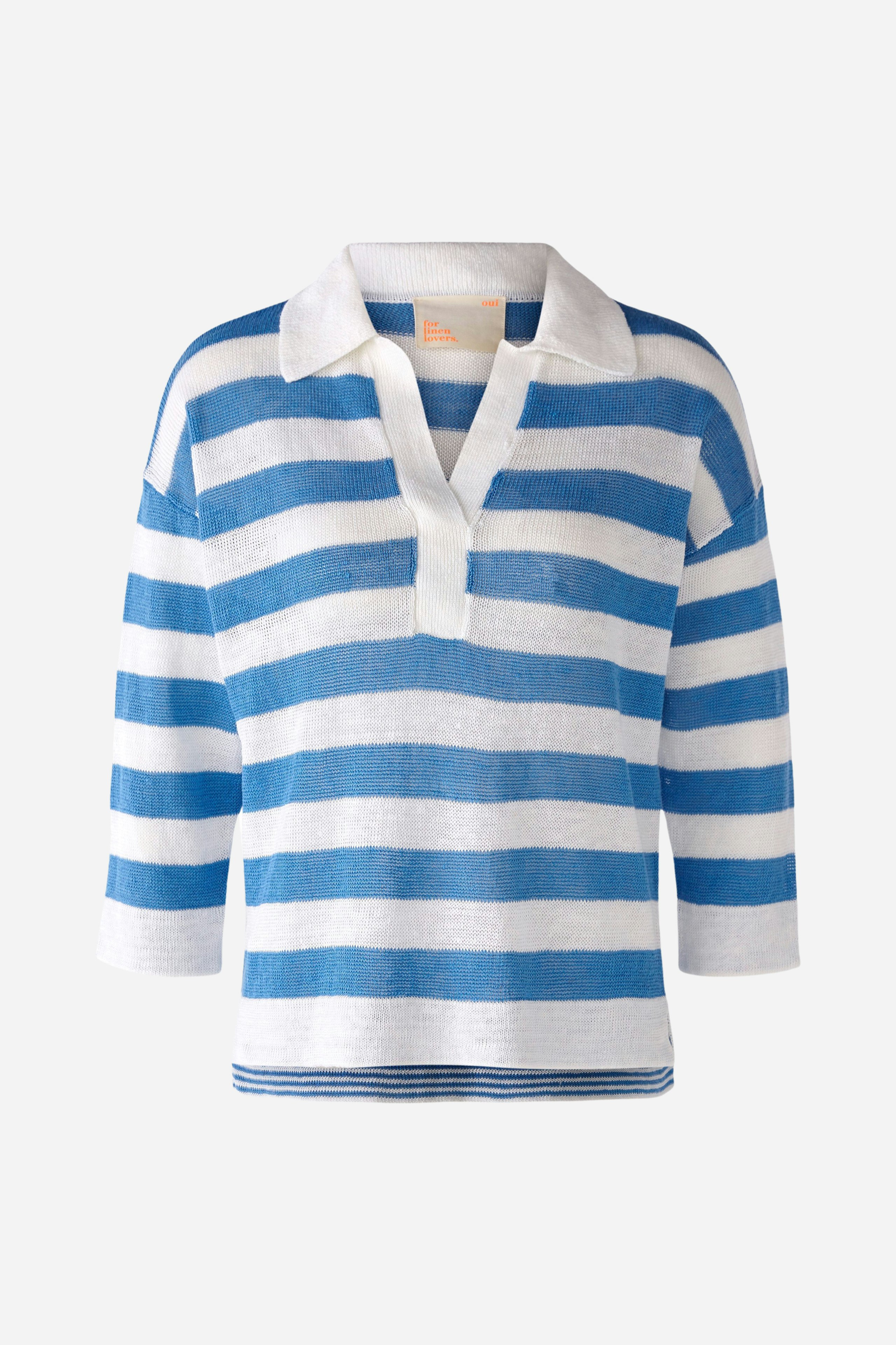 Bild 7 von Knitted pullover 100% linen in white blue | Oui