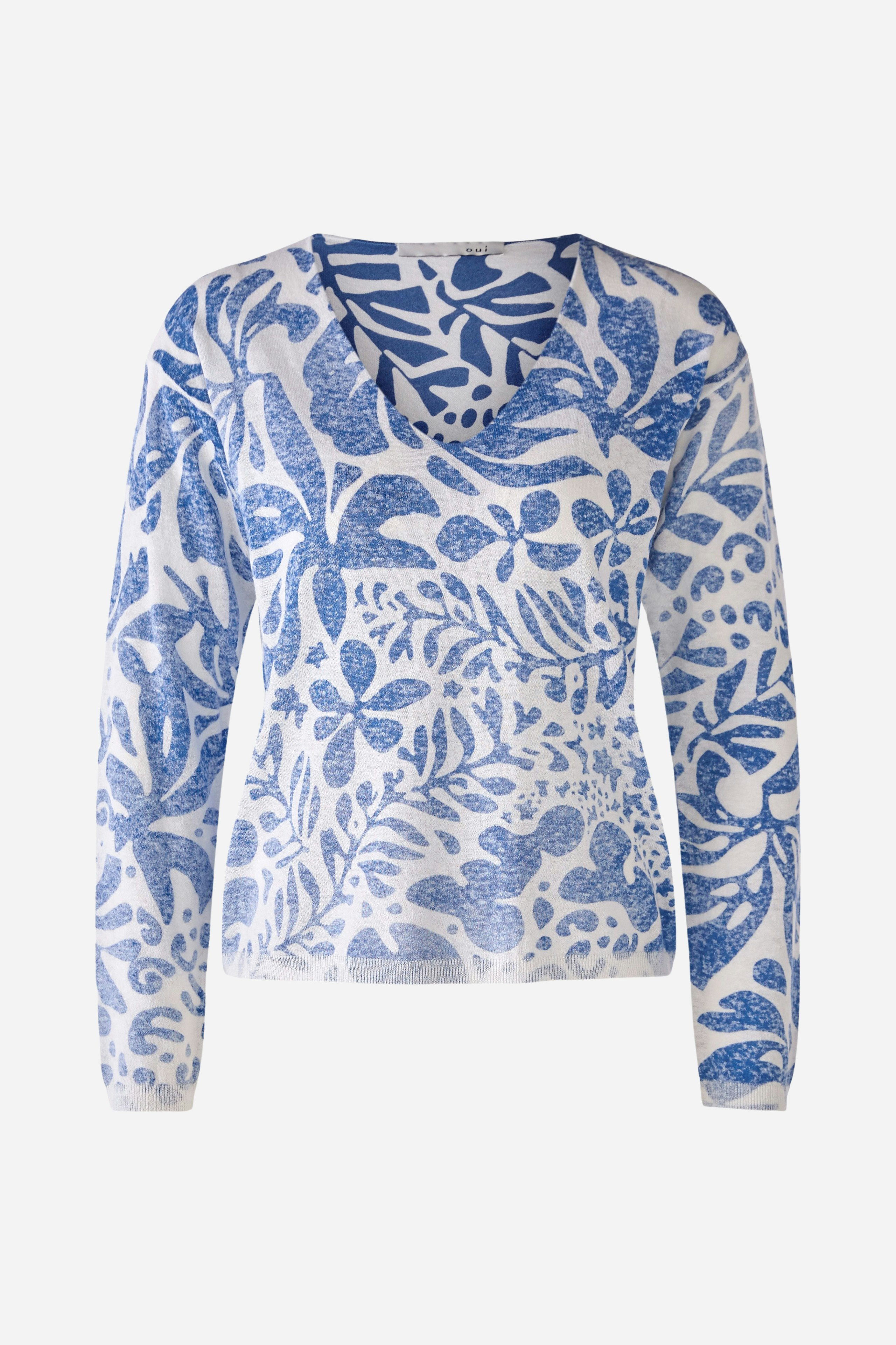 Bild 7 von Strickpullover Leinen-Baumwollmischung in white blue | Oui