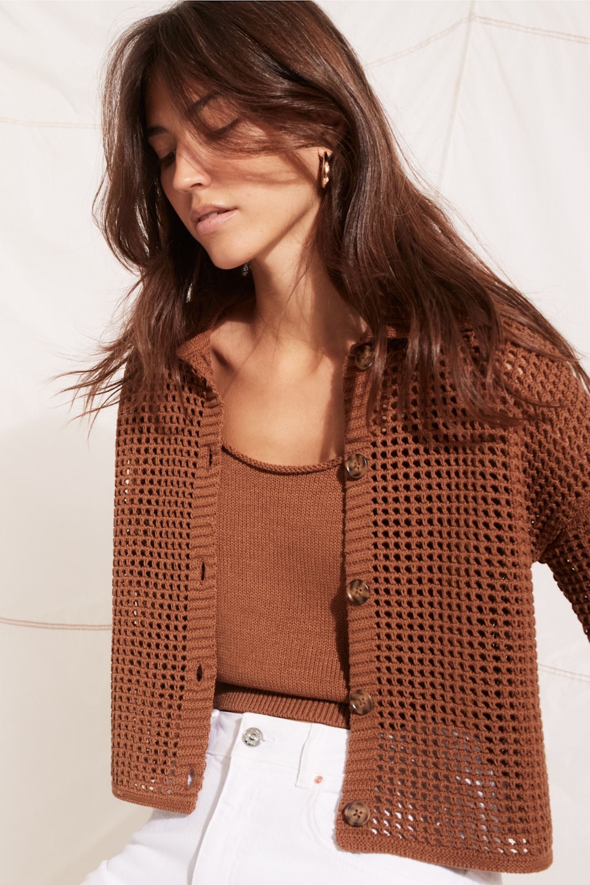 Bild 7 von Cardigan cotton blend in toffee | Oui