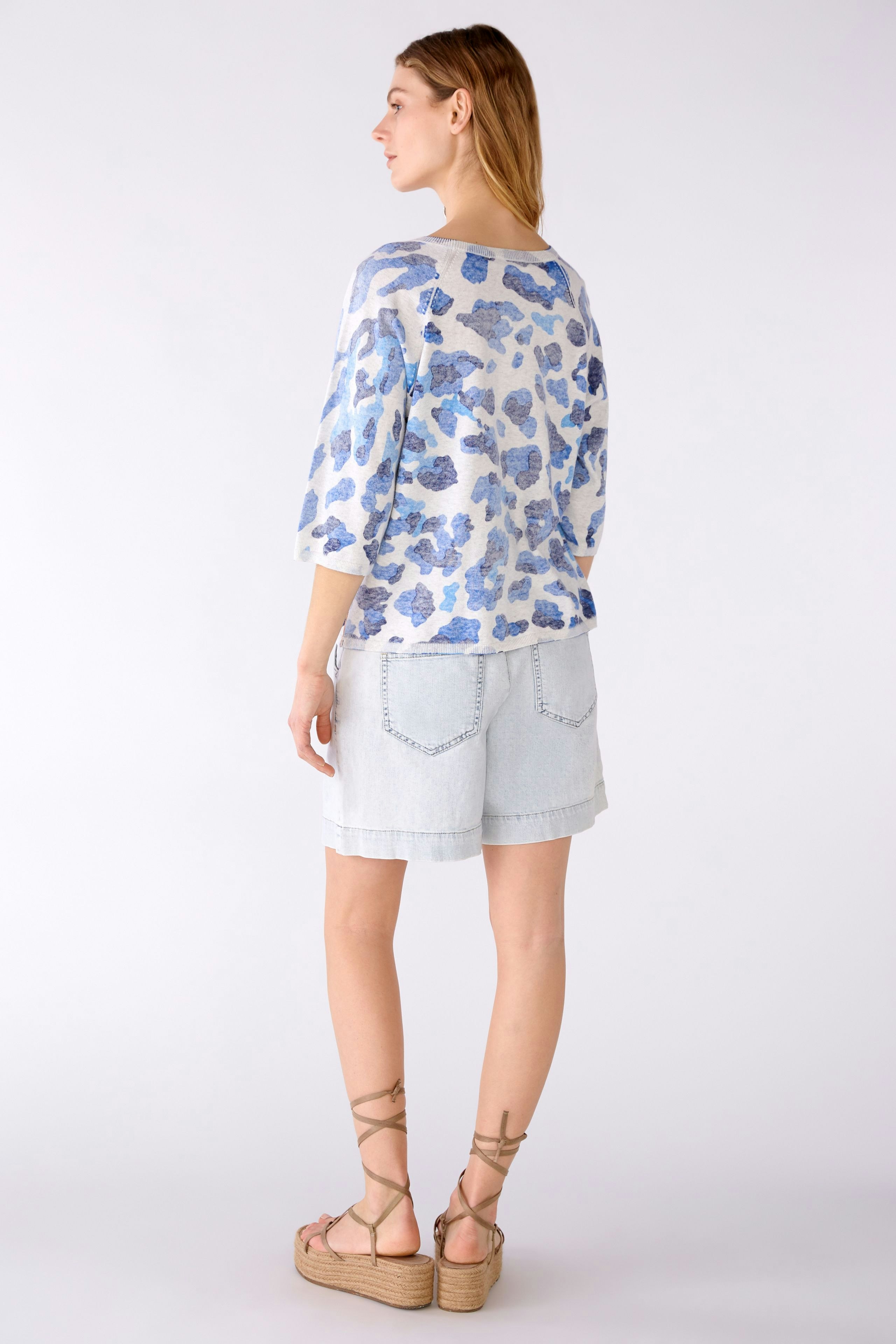 Bild 3 von Knitted pullover 100% cotton in lt grey blue | Oui