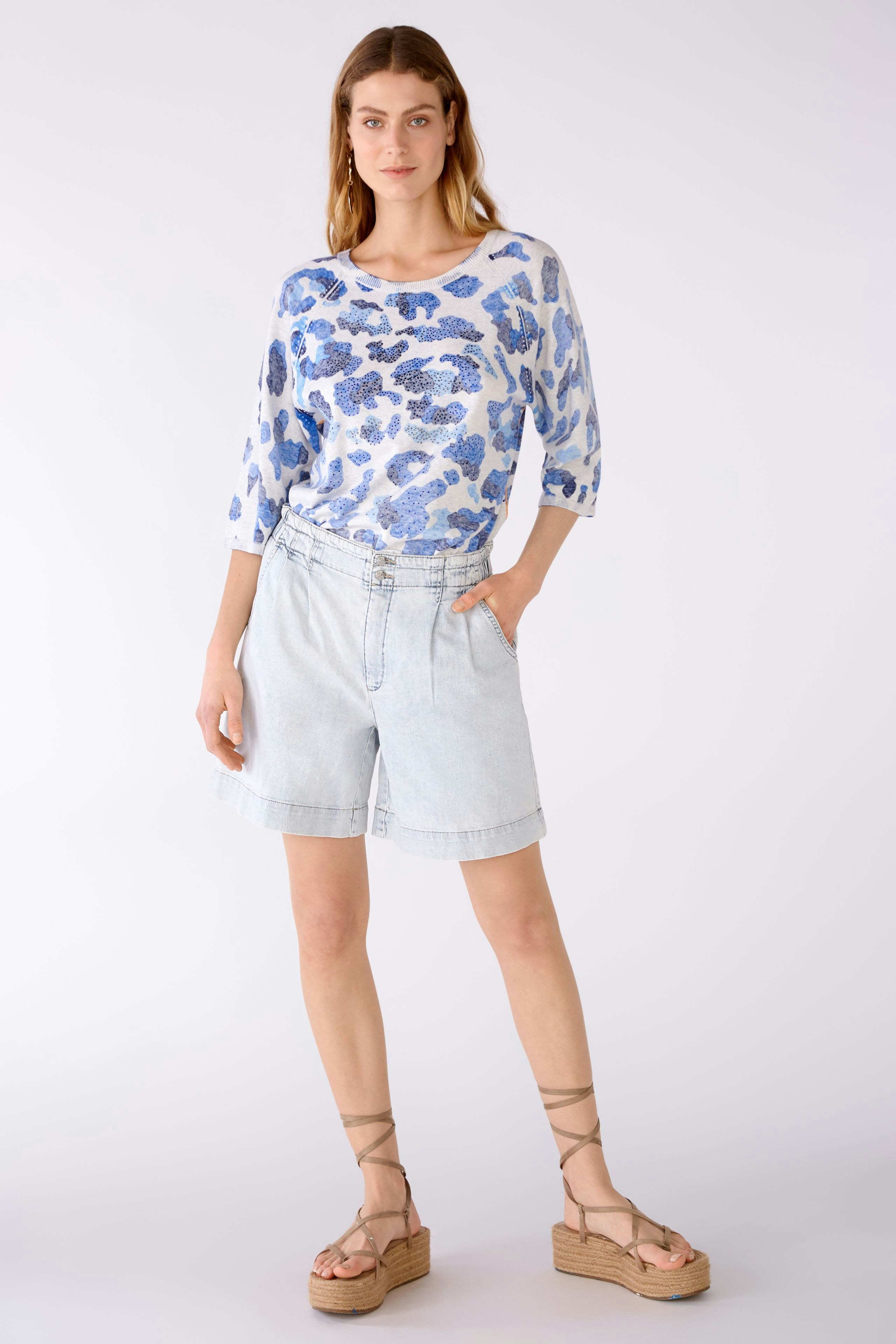 Bild 1 von Knitted pullover 100% cotton in lt grey blue | Oui