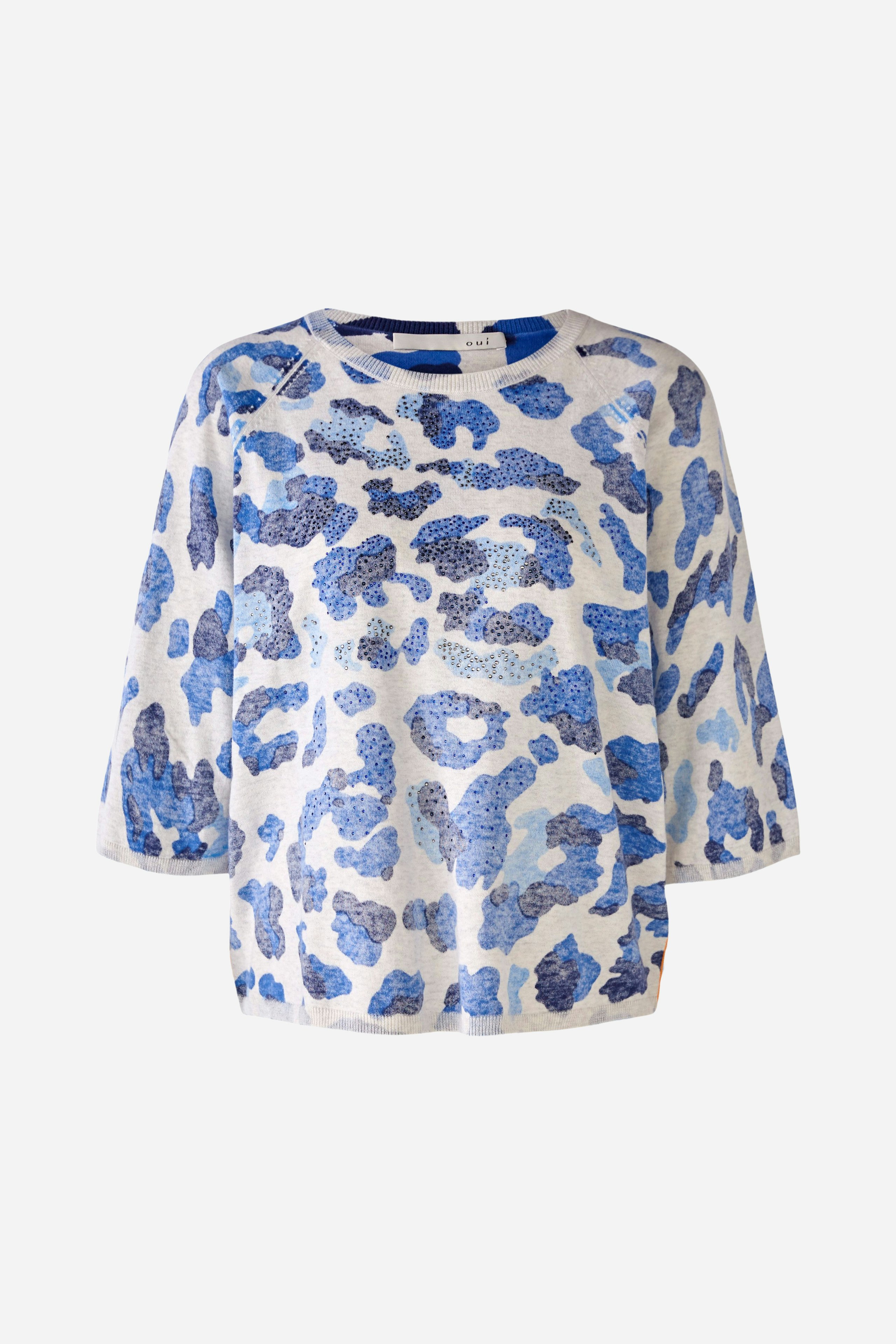 Bild 7 von Knitted pullover 100% cotton in lt grey blue | Oui