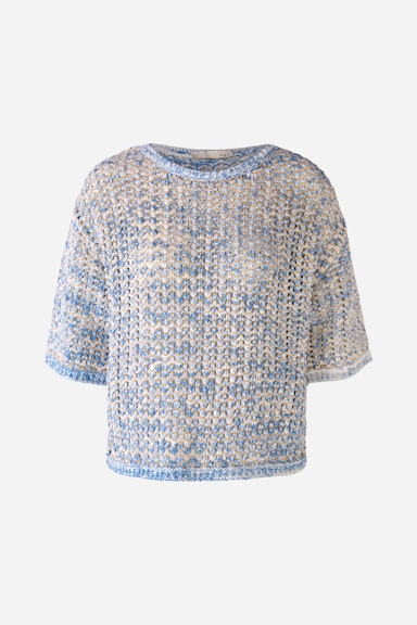 Bild 2 von Knitted pullover made from a bum wool blend in lt blue orange | Oui