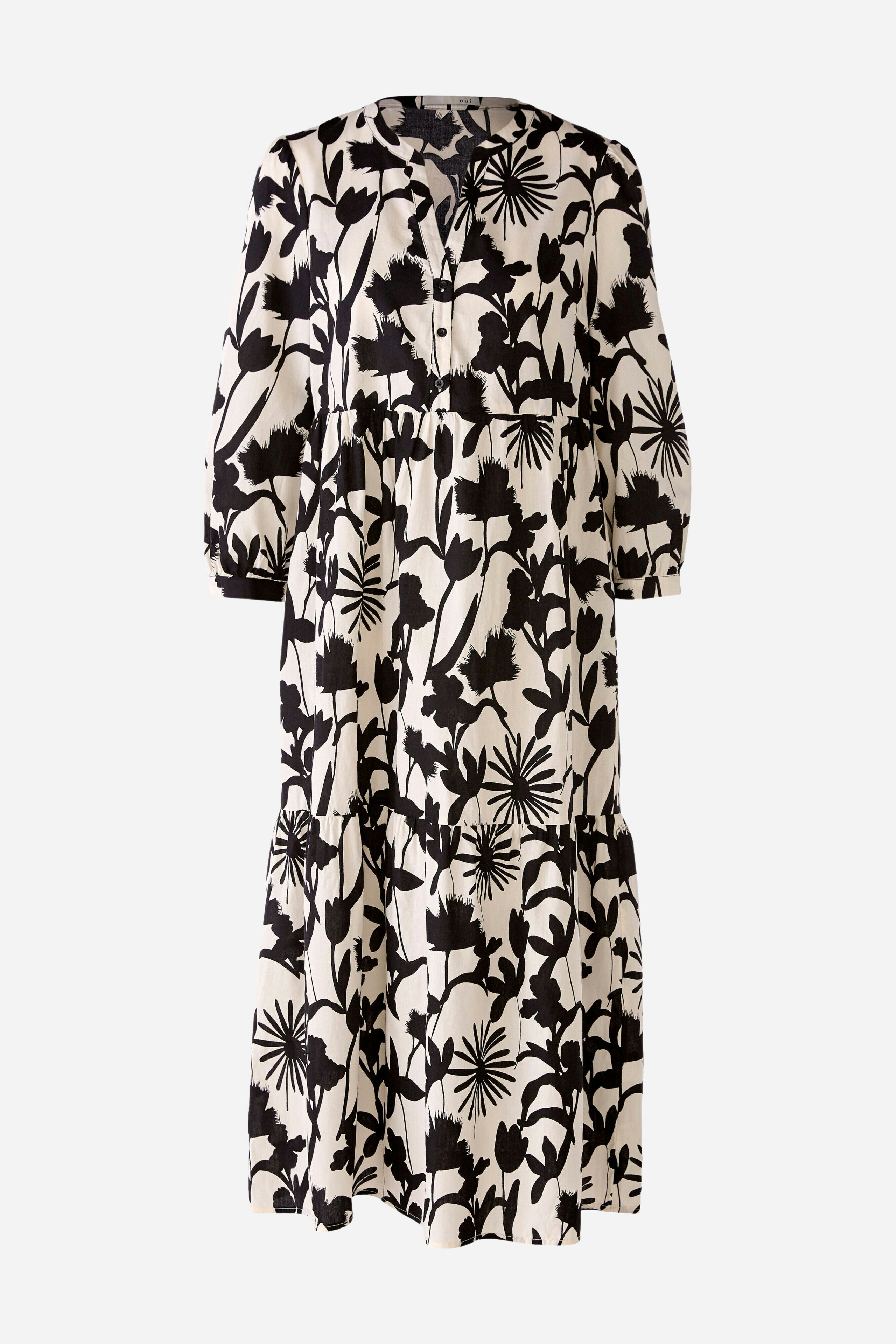 Bild 1 von Maxikleid in bedruckter Baumwolle in white brown | Oui