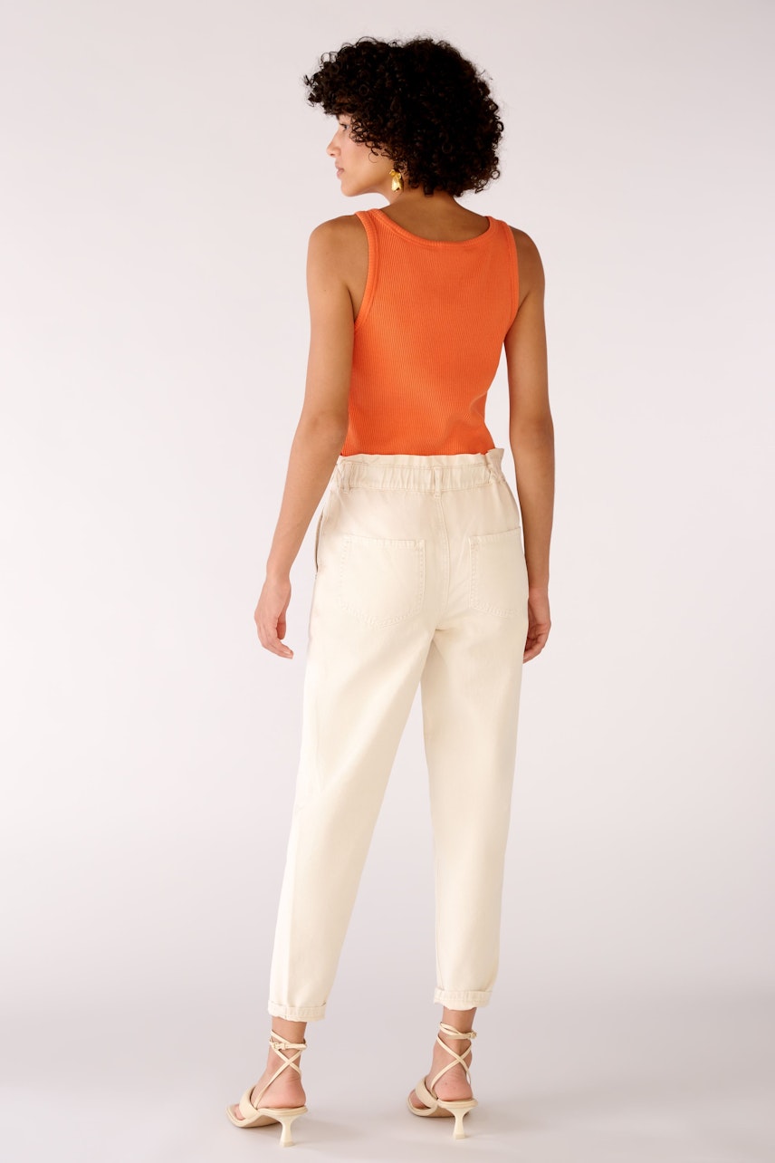 Bild 4 von Carrot trousers in pure cotton in Lt.Stone | Oui