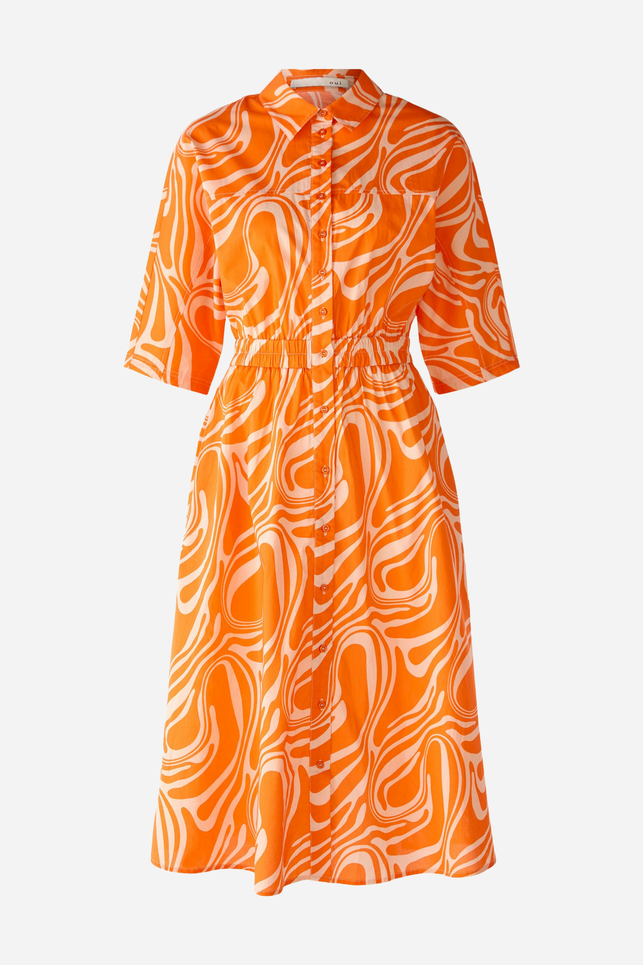 Bild 8 von Hemdblusenkleid in reiner Baumwolle in dk orange white | Oui