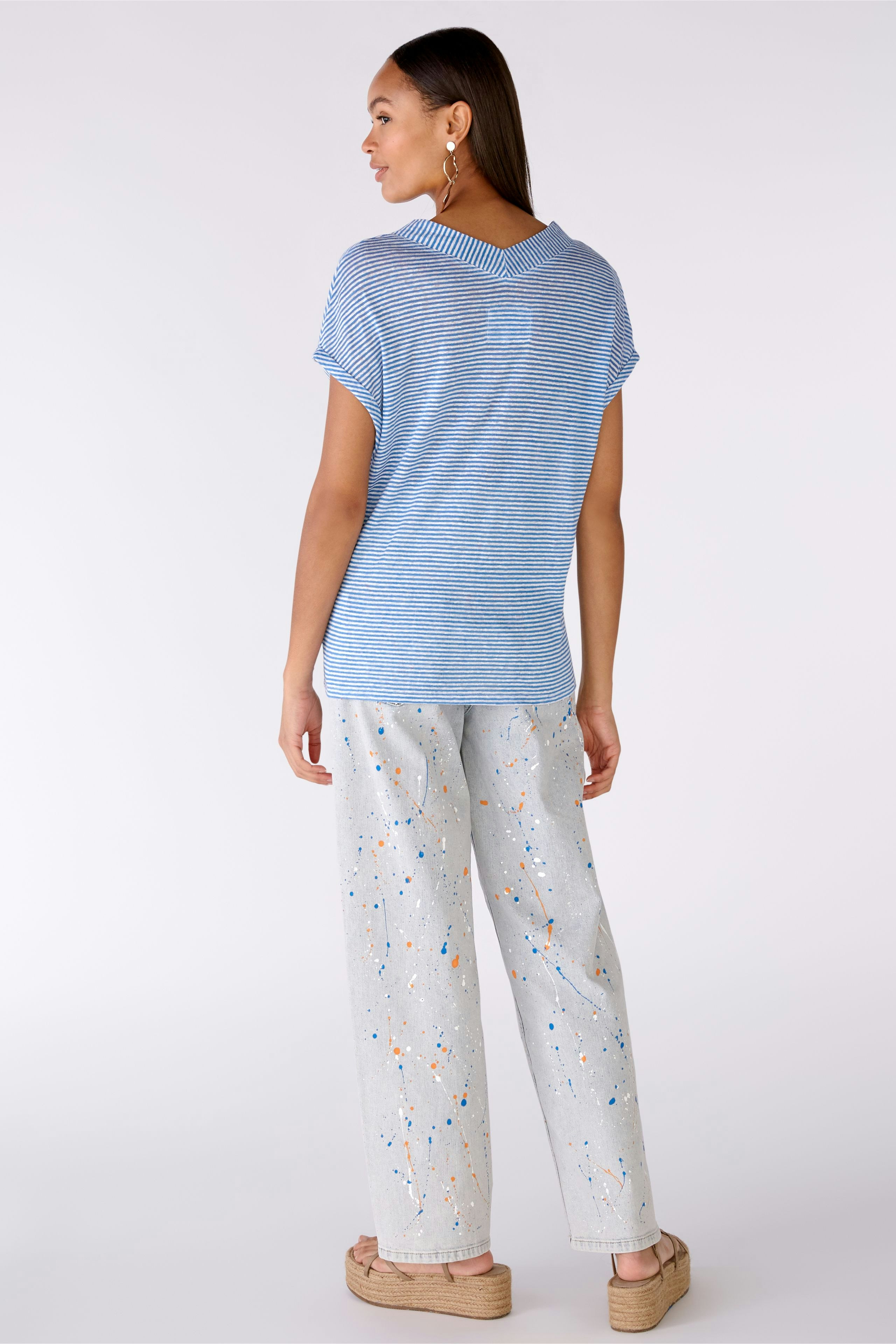 Bild 3 von T-Shirt 100% Leinen in lt blue white | Oui