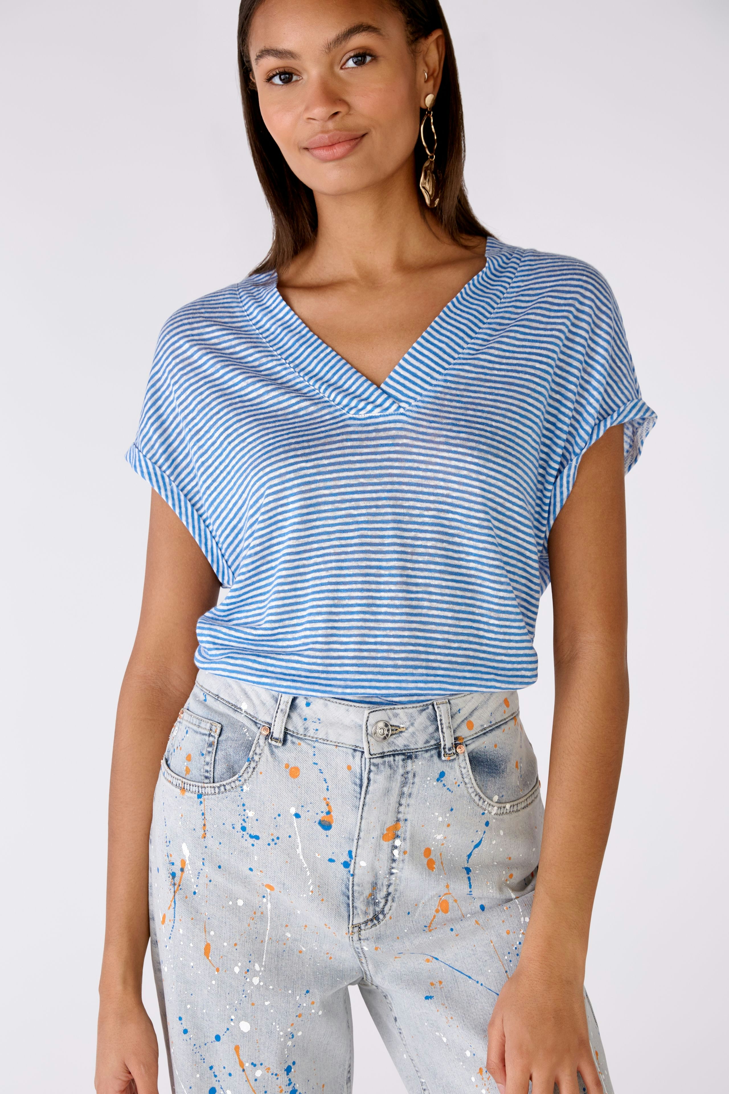 Bild 4 von T-Shirt 100% Leinen in lt blue white | Oui