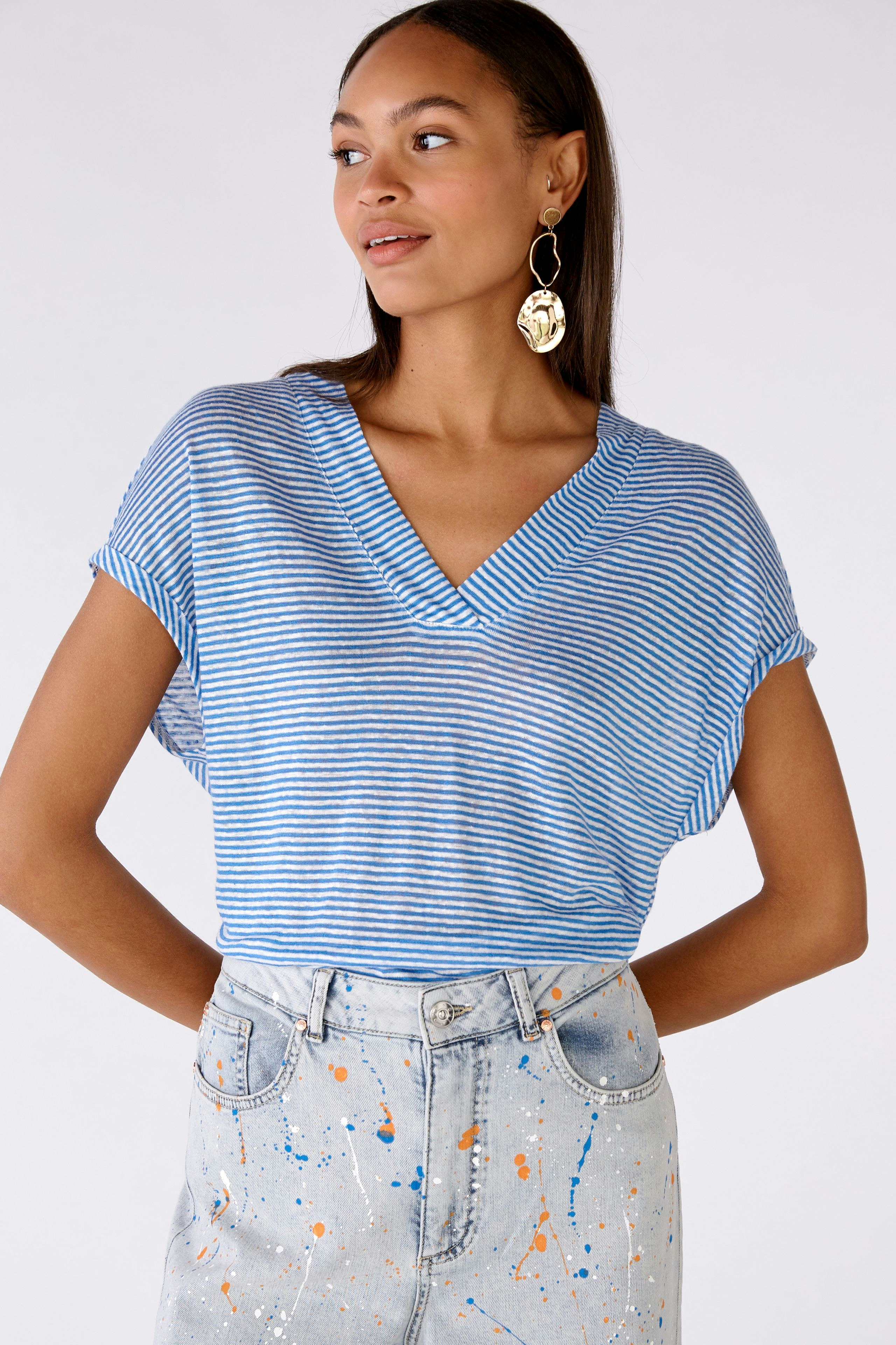 Bild 5 von T-Shirt 100% Leinen in lt blue white | Oui