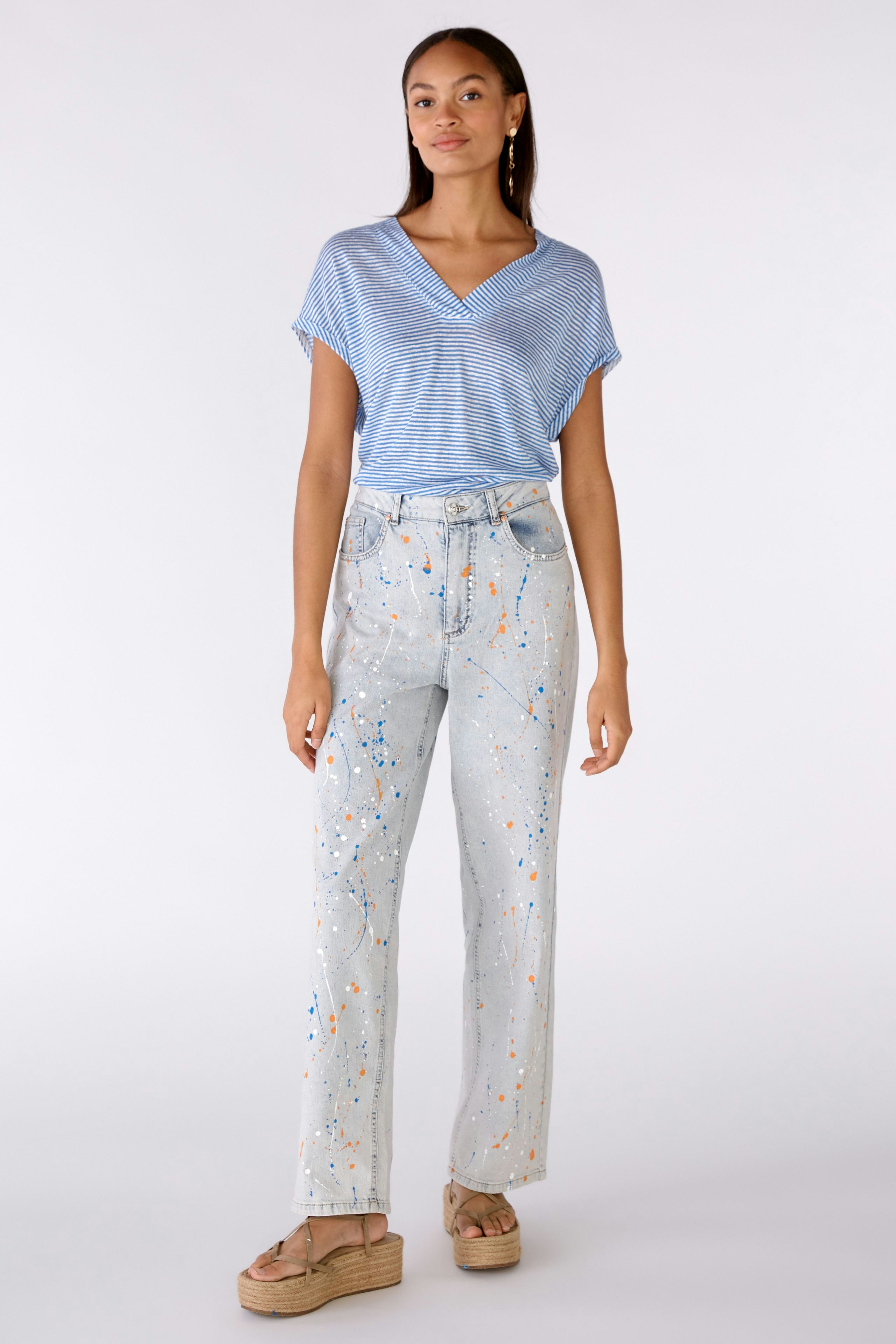 Bild 1 von T-Shirt 100% Leinen in lt blue white | Oui