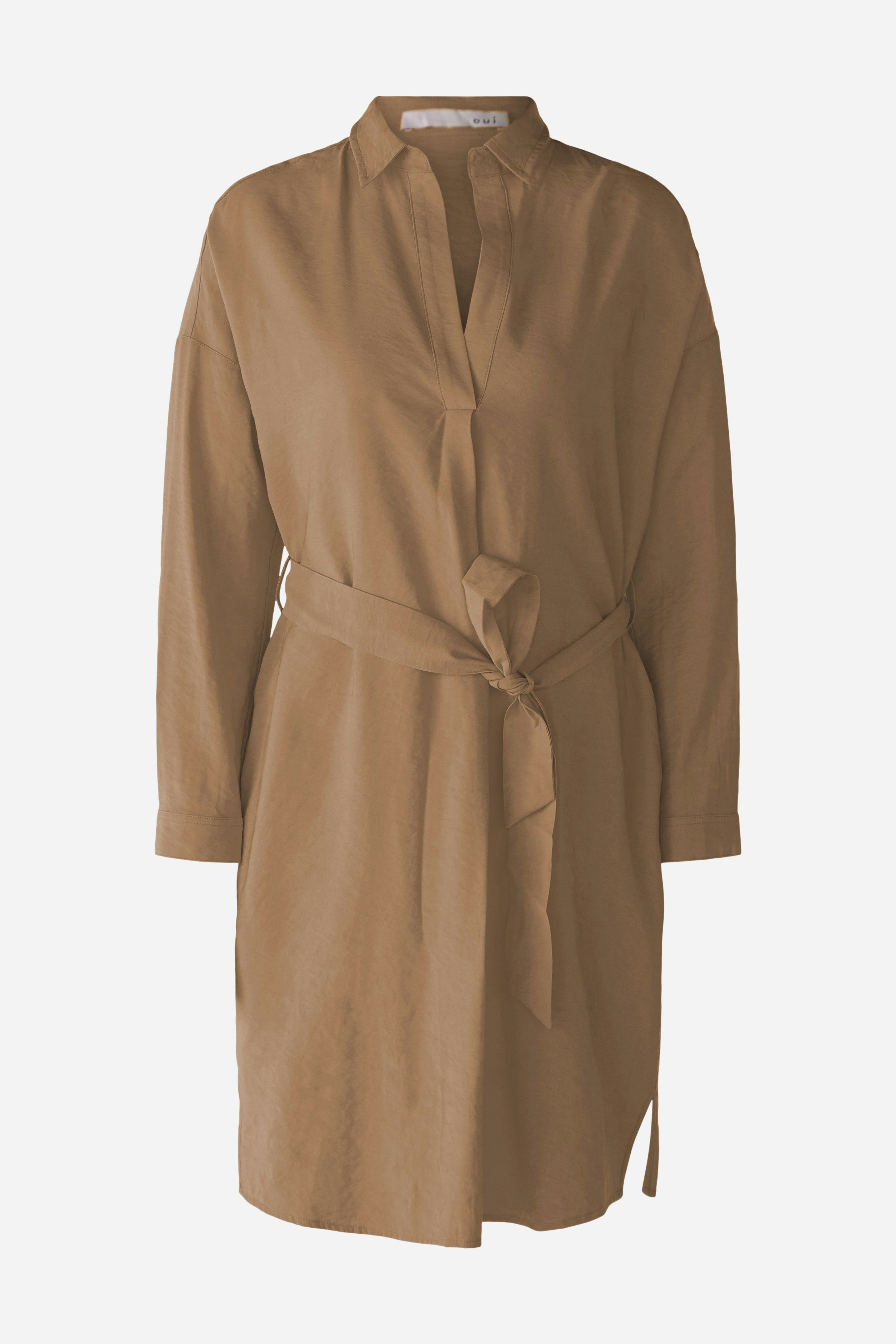 Bild 1 von Hemdblusenkleid mit Taillenbetonung in camel | Oui