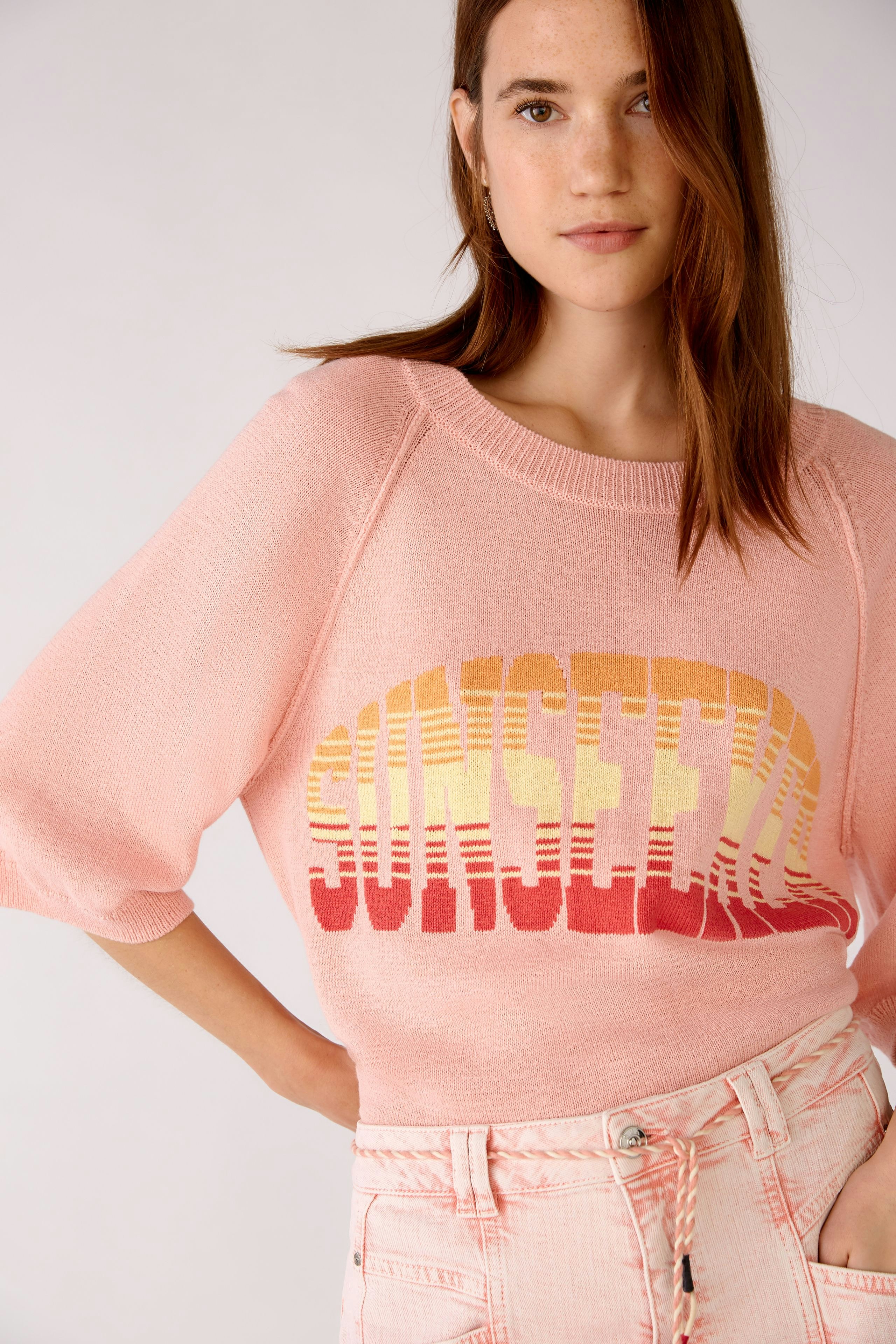 Bild 4 von Pullover in cotton blend in rose orange | Oui