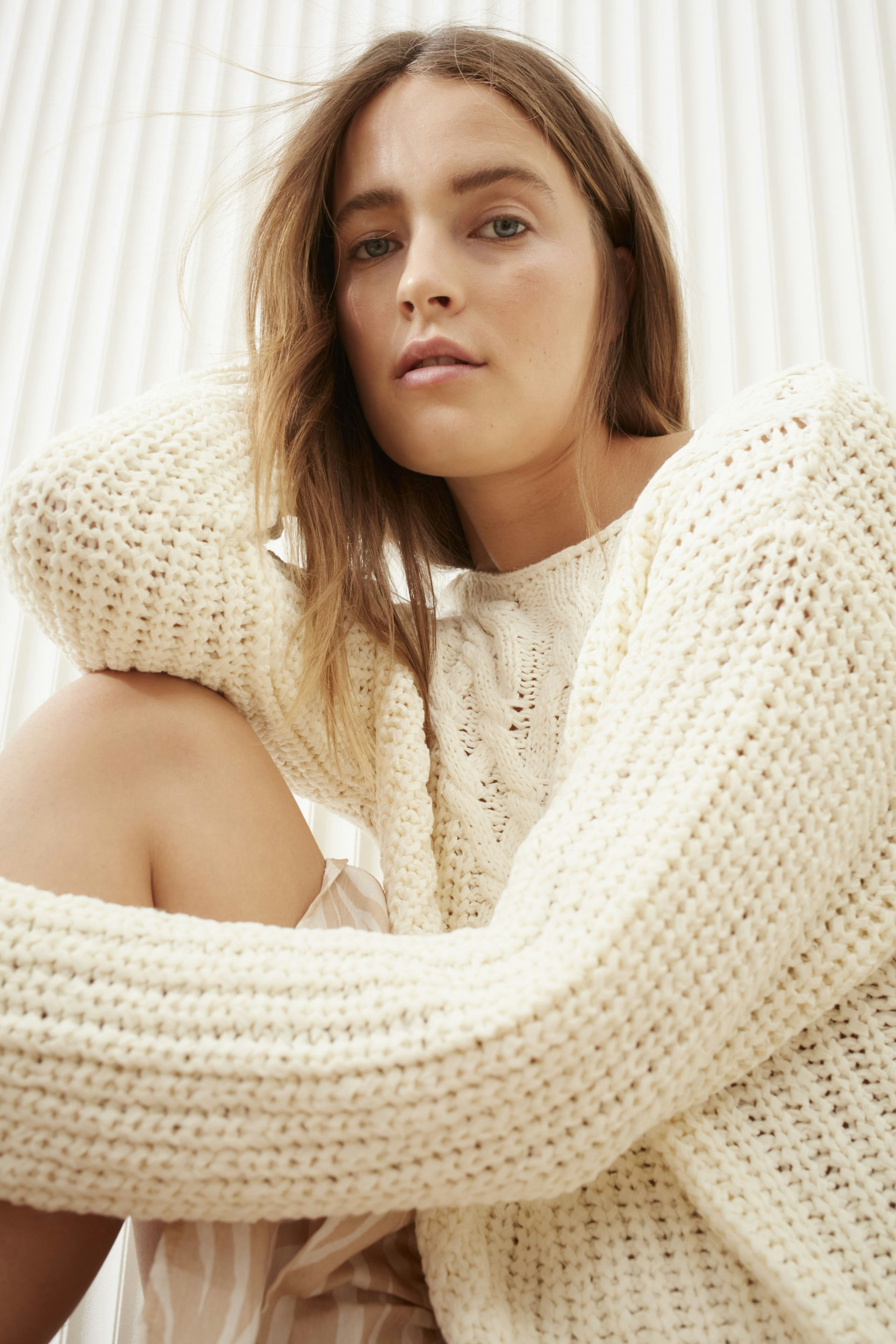 Bild 1 von Pullunder mit Zopfmuster in eggnog | Oui