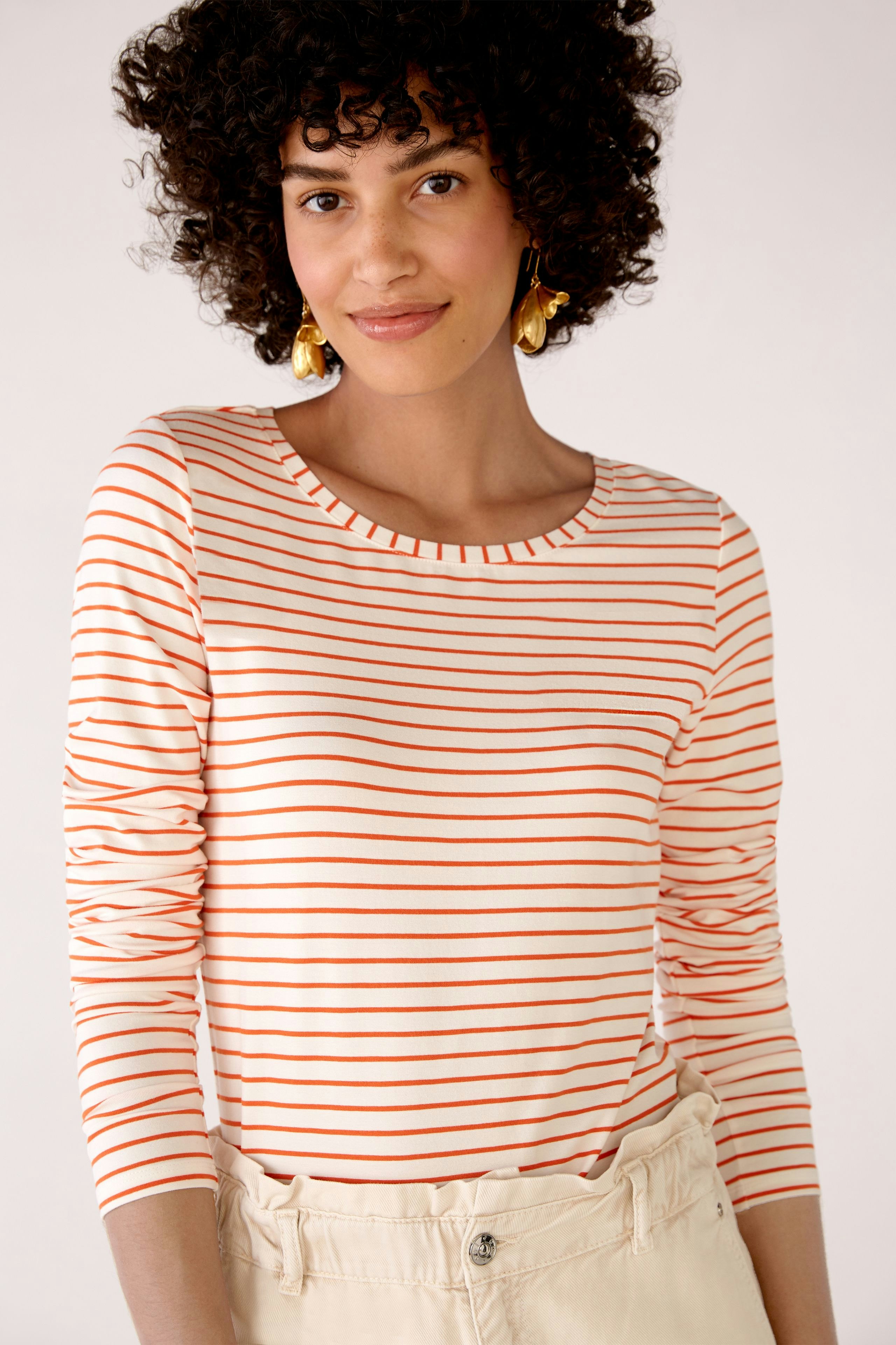 Bild 4 von Langarm-T-Shirt in softem Viskosejersey in white yellow | Oui