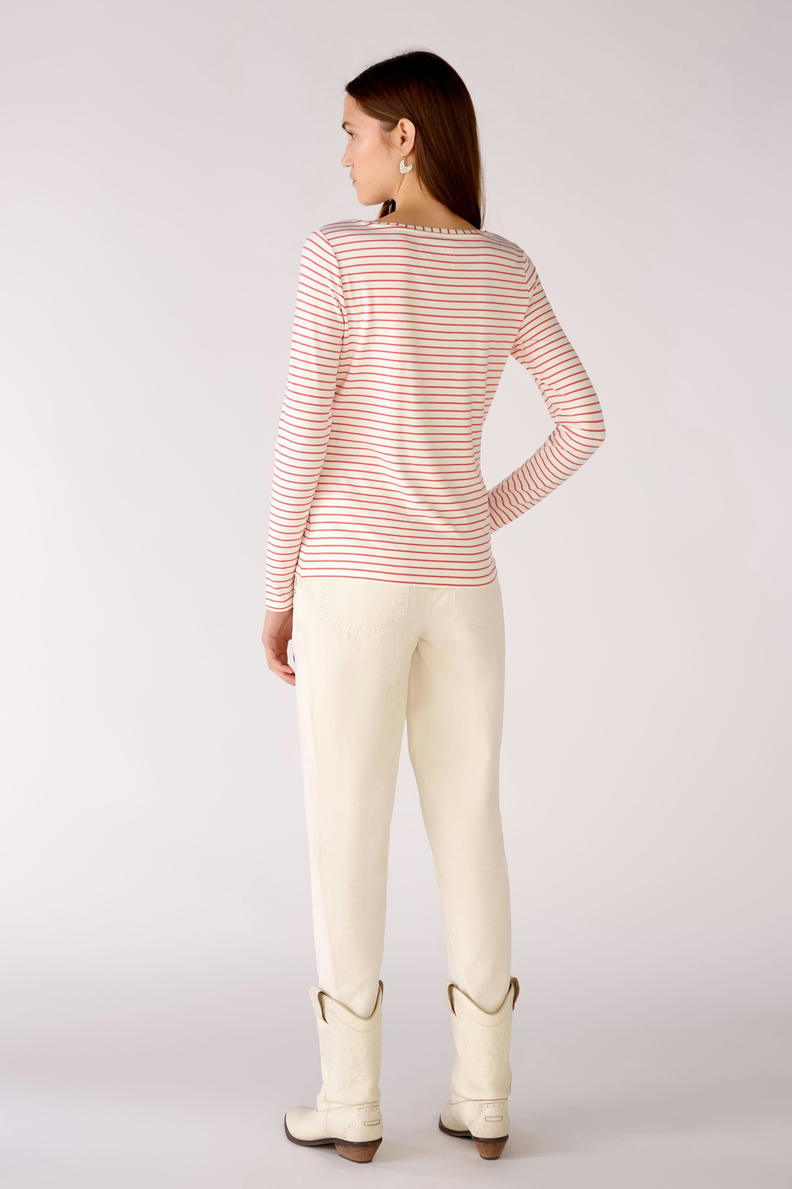 Bild 2 von Long-sleeved T-shirt in soft viscose jersey in white red | Oui