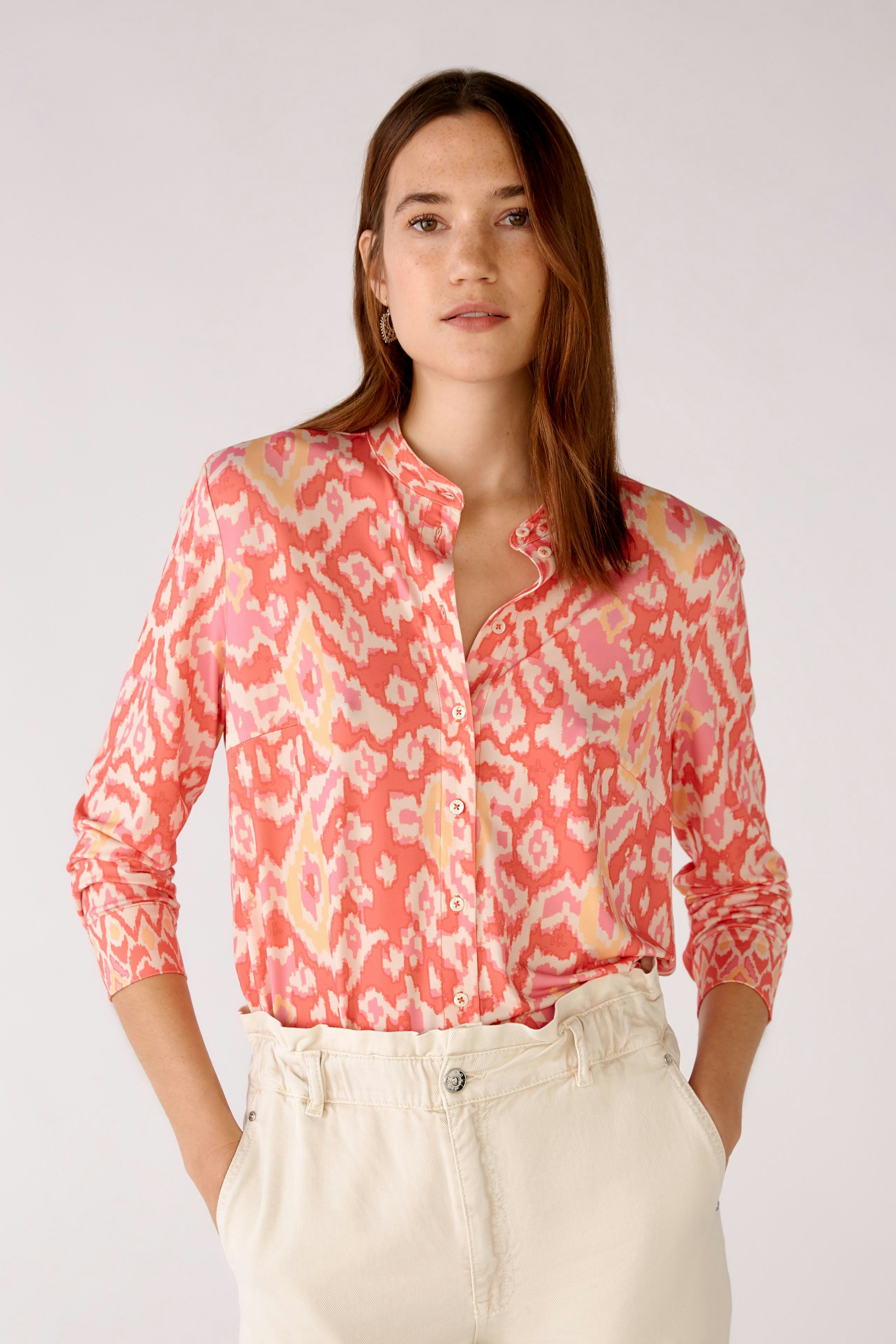 Bild 2 von Blouse in flowing crease-resistant quality in rose orange | Oui