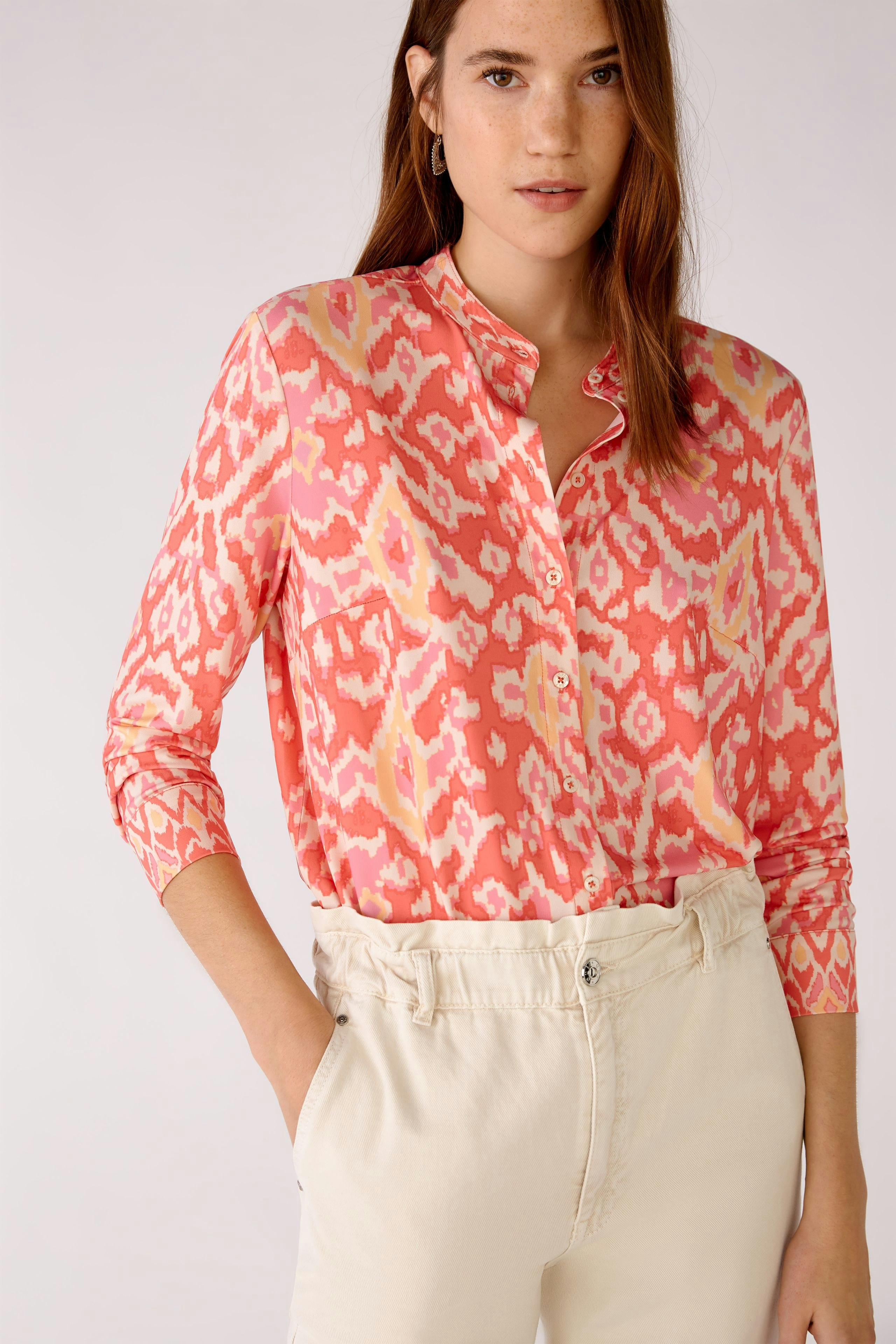 Bild 4 von Blouse in flowing crease-resistant quality in rose orange | Oui