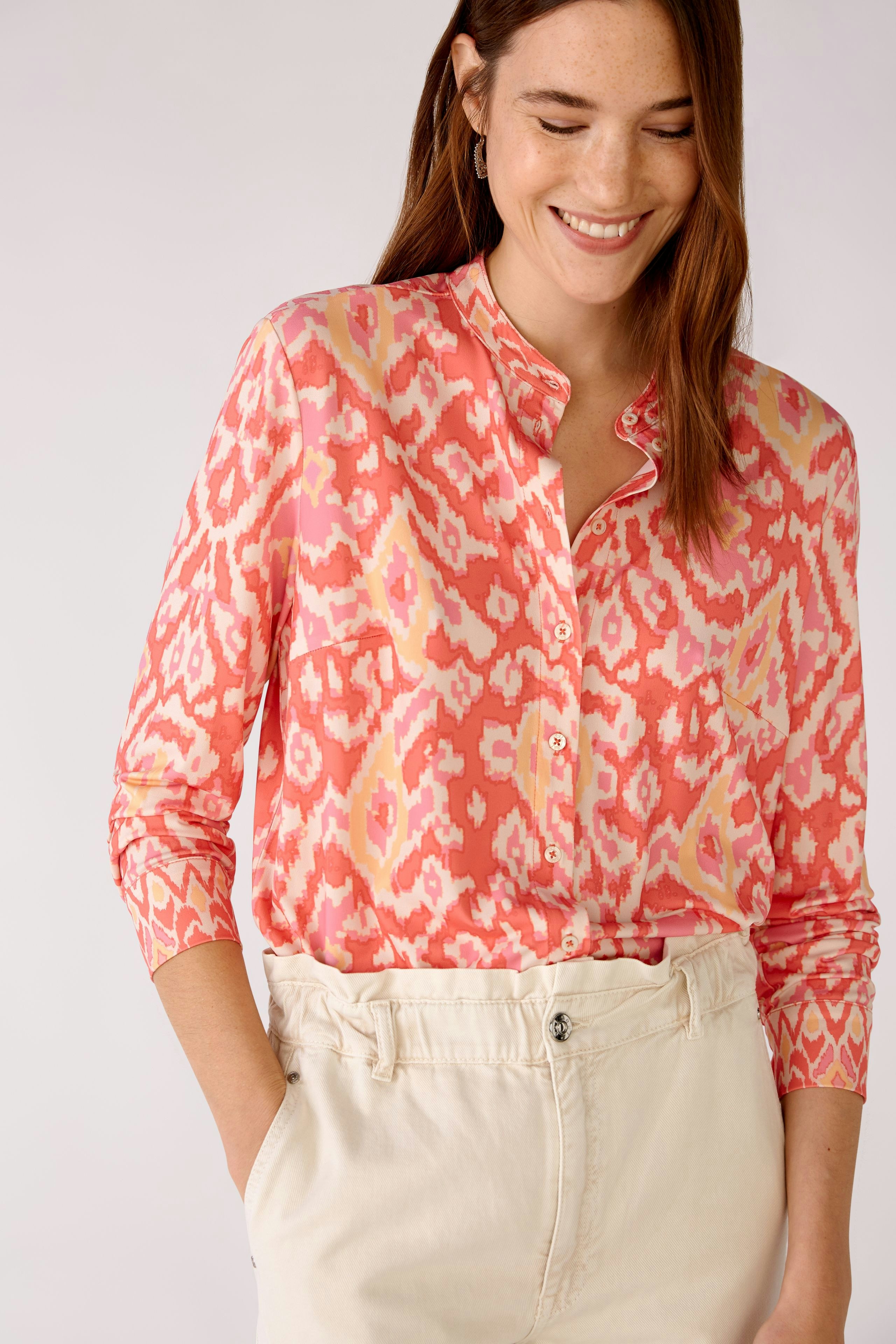 Bild 5 von Blouse in flowing crease-resistant quality in rose orange | Oui