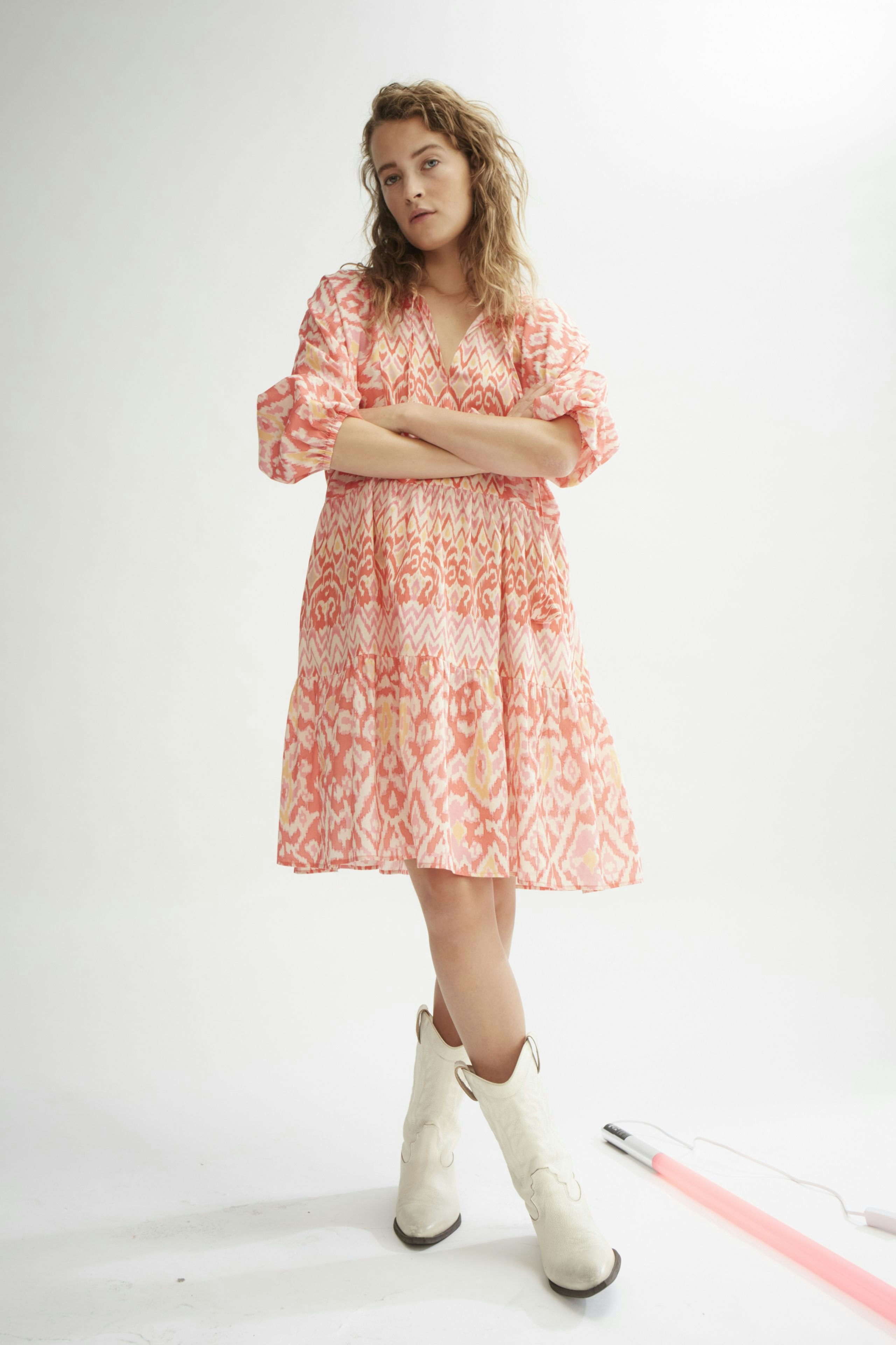 Bild 1 von Midikleid aus Baumwoll Voile in rose orange | Oui