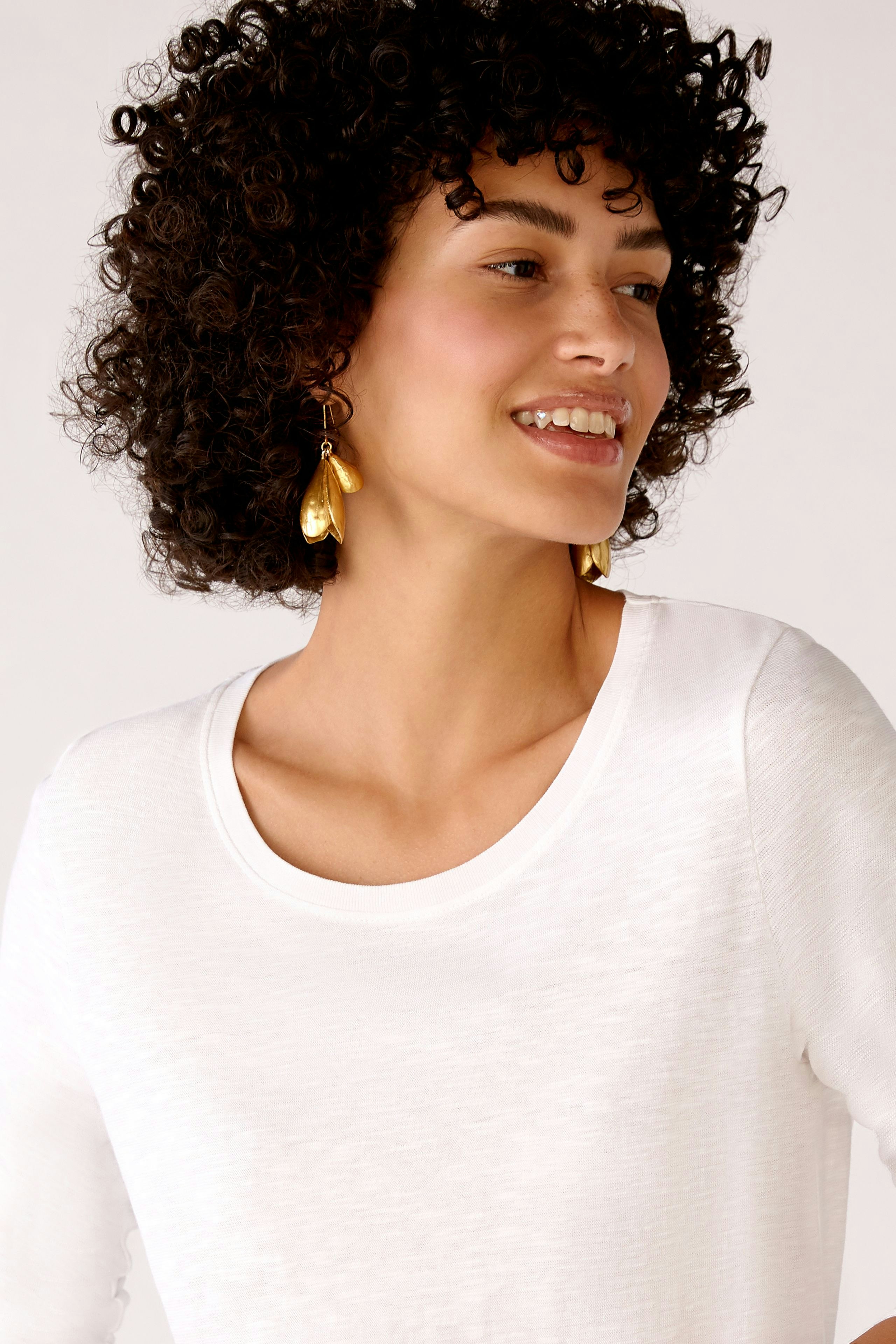 Bild 4 von Langarmshirt aus Baumwolle in cloud dancer | Oui