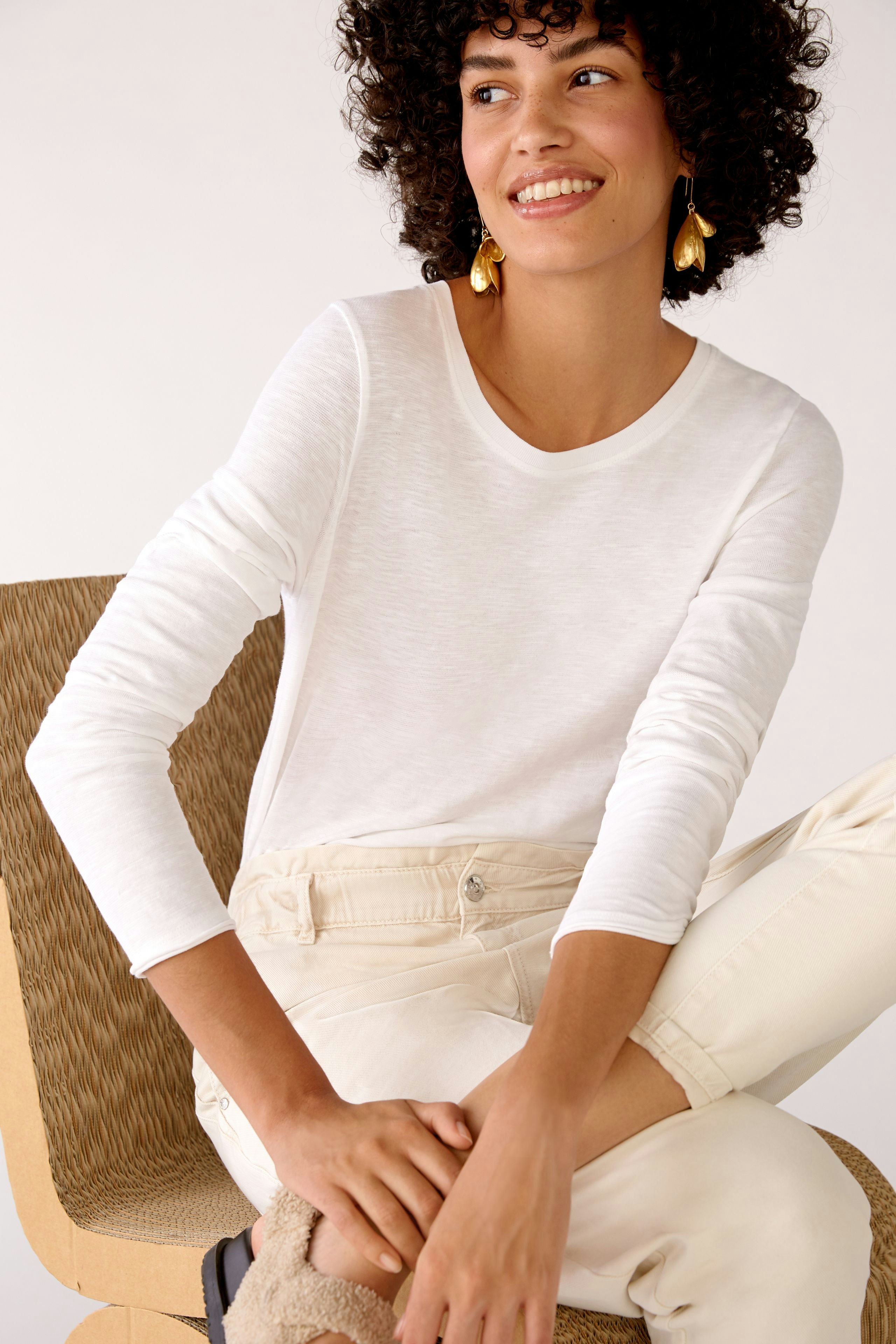 Bild 5 von Langarmshirt aus Baumwolle in cloud dancer | Oui