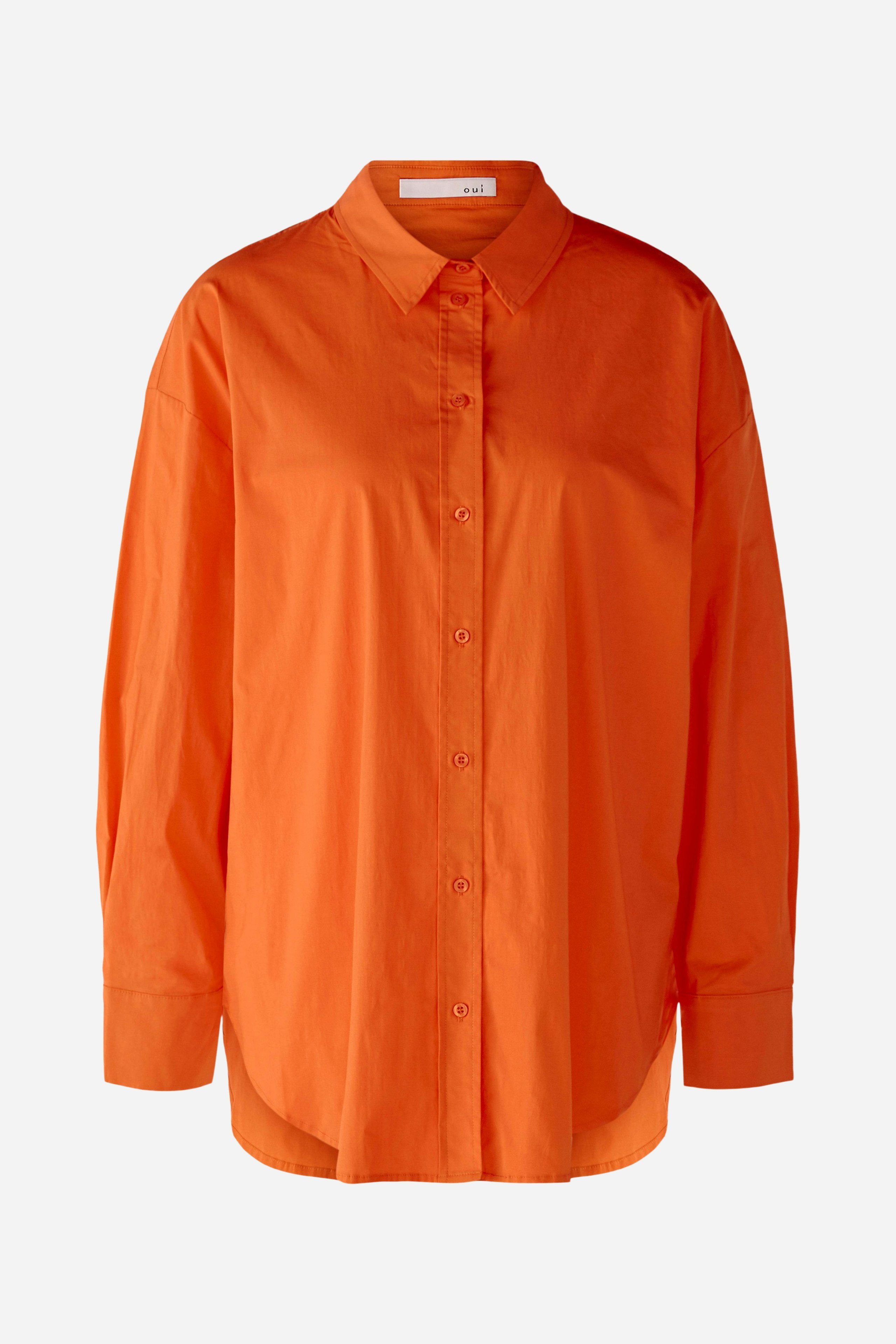 Bild 8 von Shirt blouse in cotton stretch quality in vermillion orange | Oui