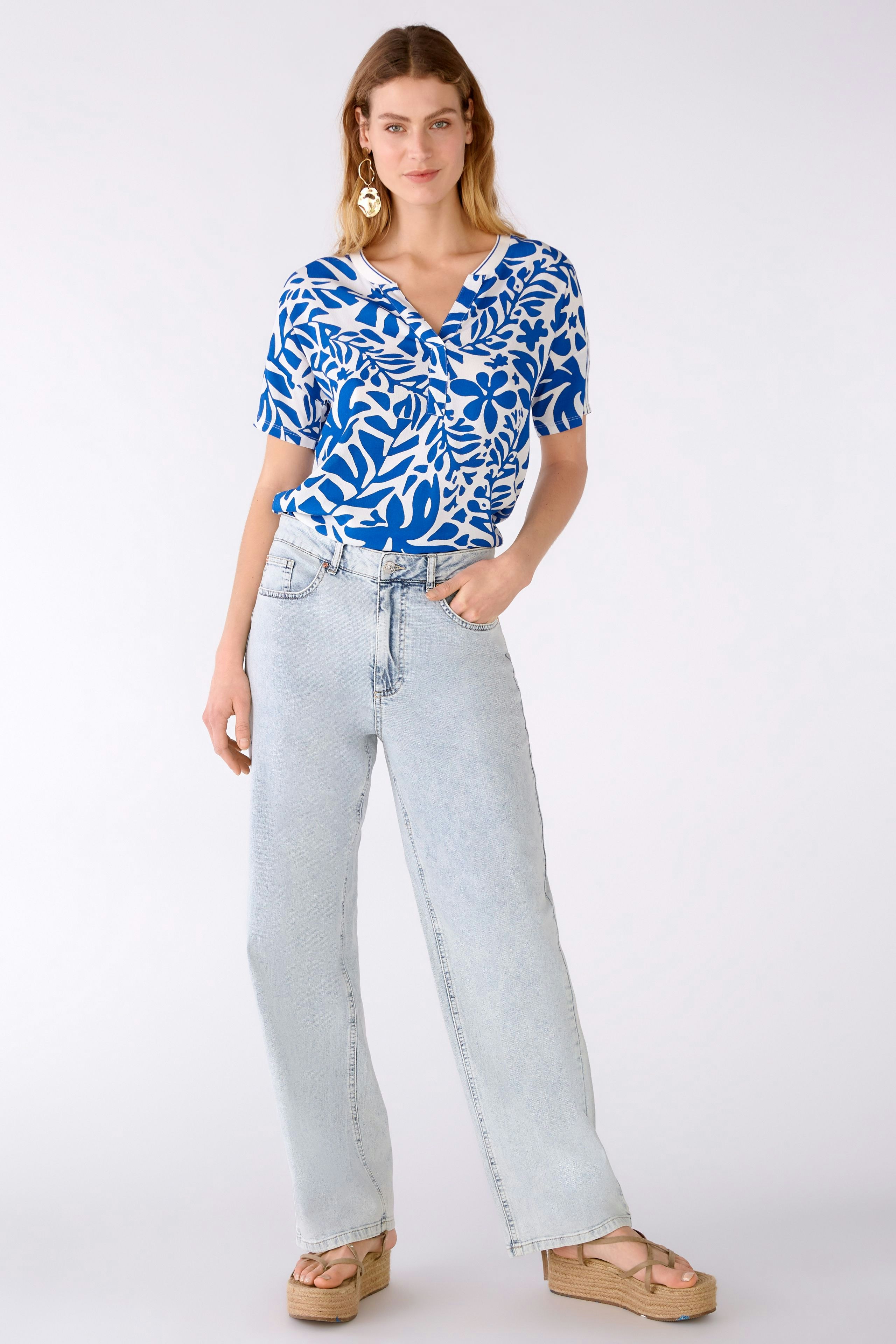 Bild 1 von Blusenshirt Webpatch mit Ringel im Rücken in blue white | Oui