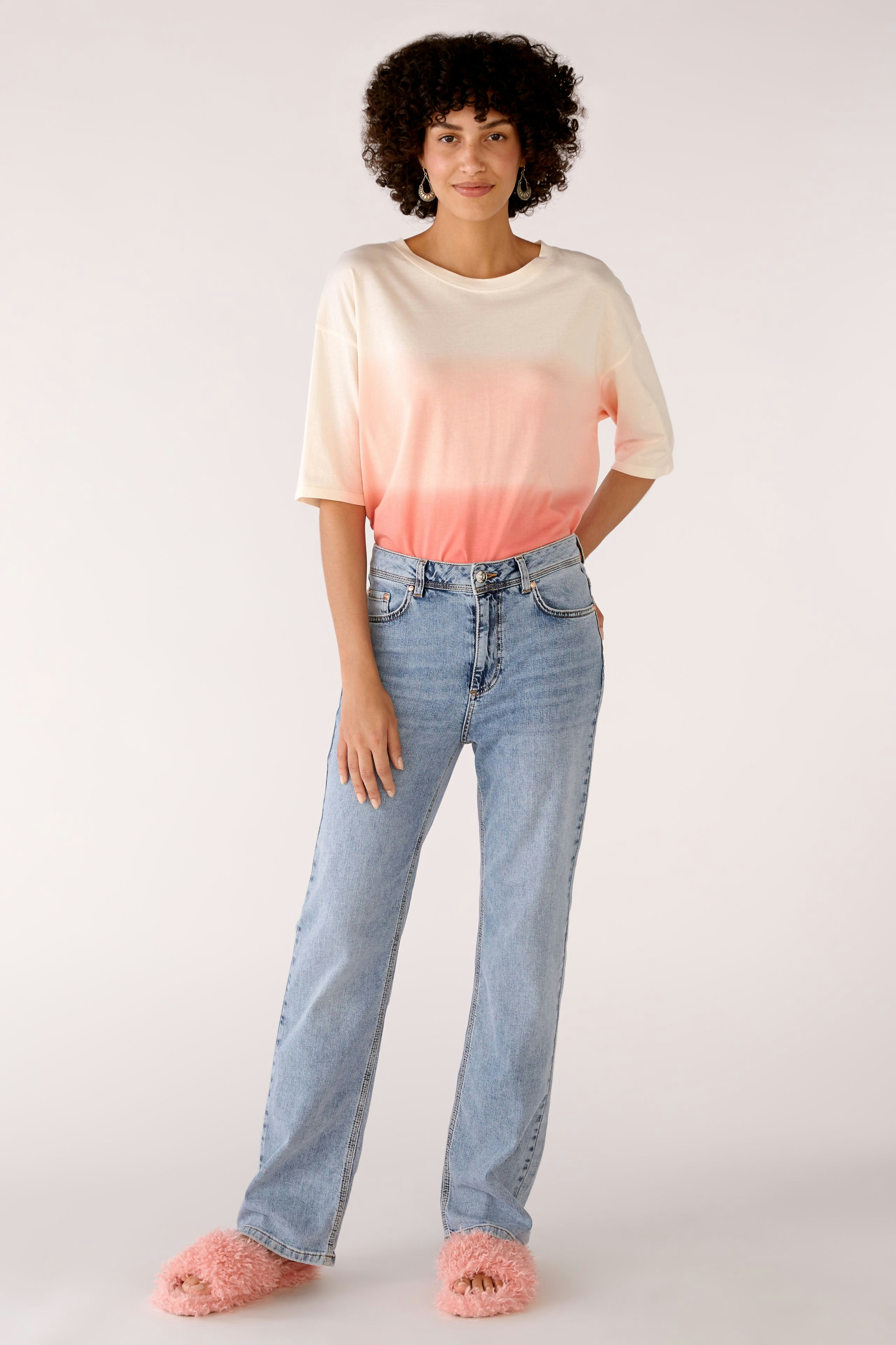 Bild 1 von T-shirt in cotton blend in rose white | Oui