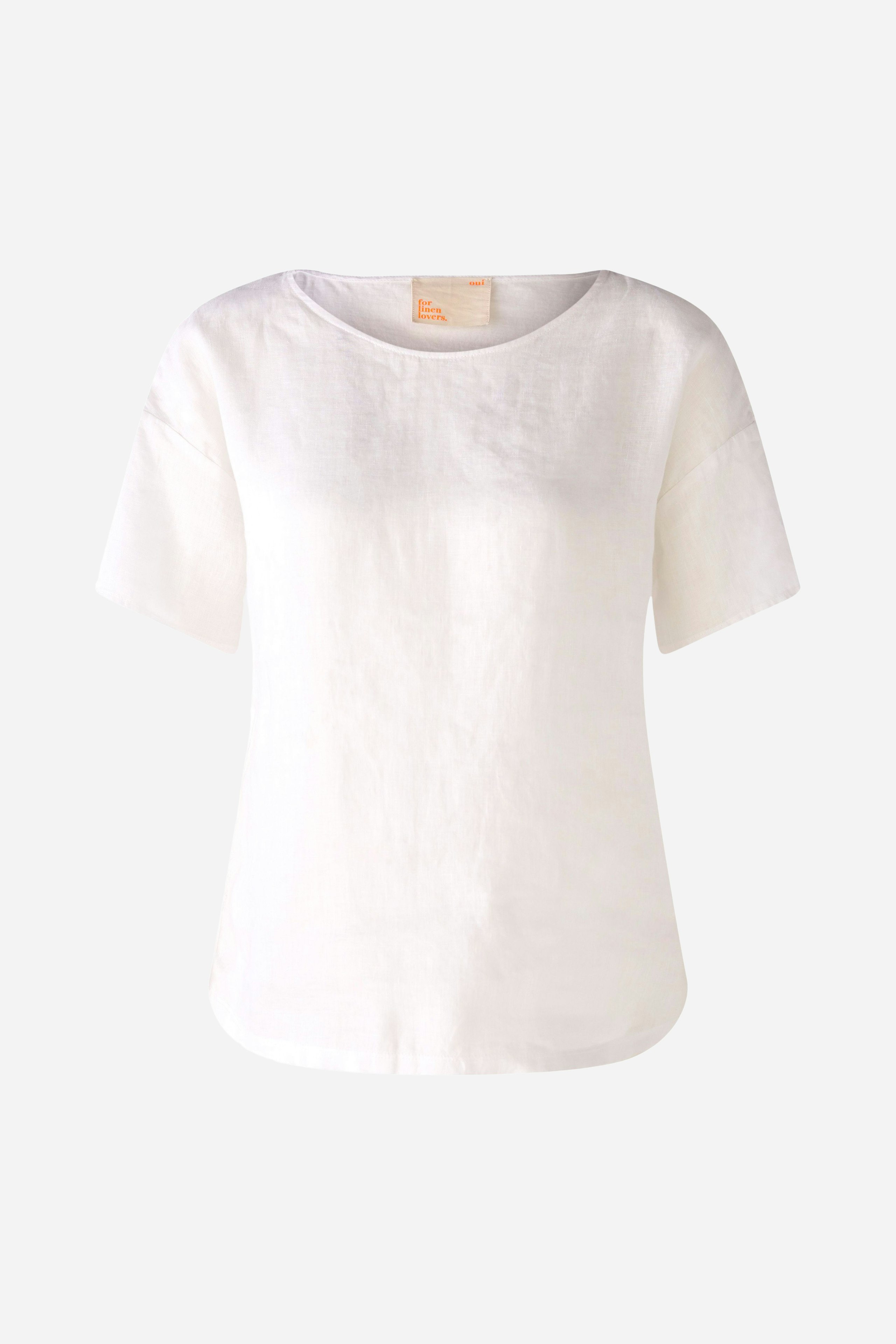 Bild 1 von Linen blouse with jersey patch in optic white | Oui
