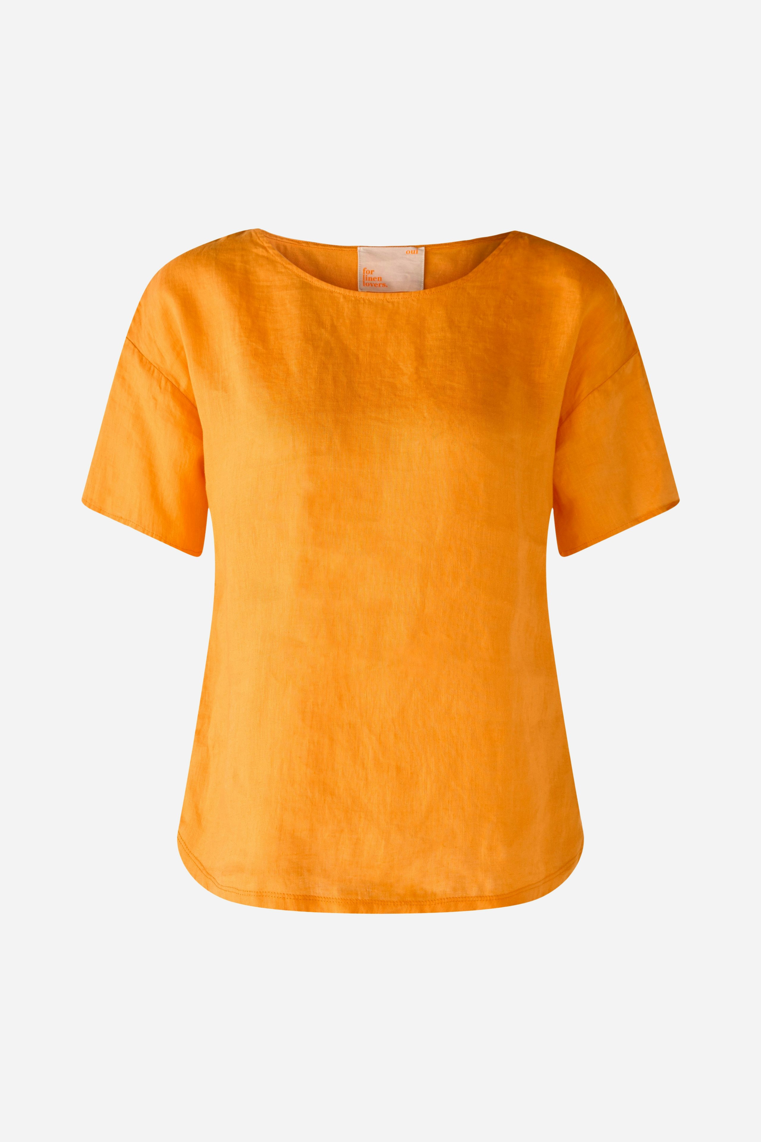 Bild 1 von Linen blouse with jersey patch in flame orange | Oui