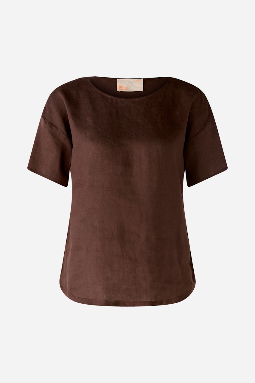 Bild 1 von Leinenbluse mit Jersey-Patch in chocolate fudge | Oui