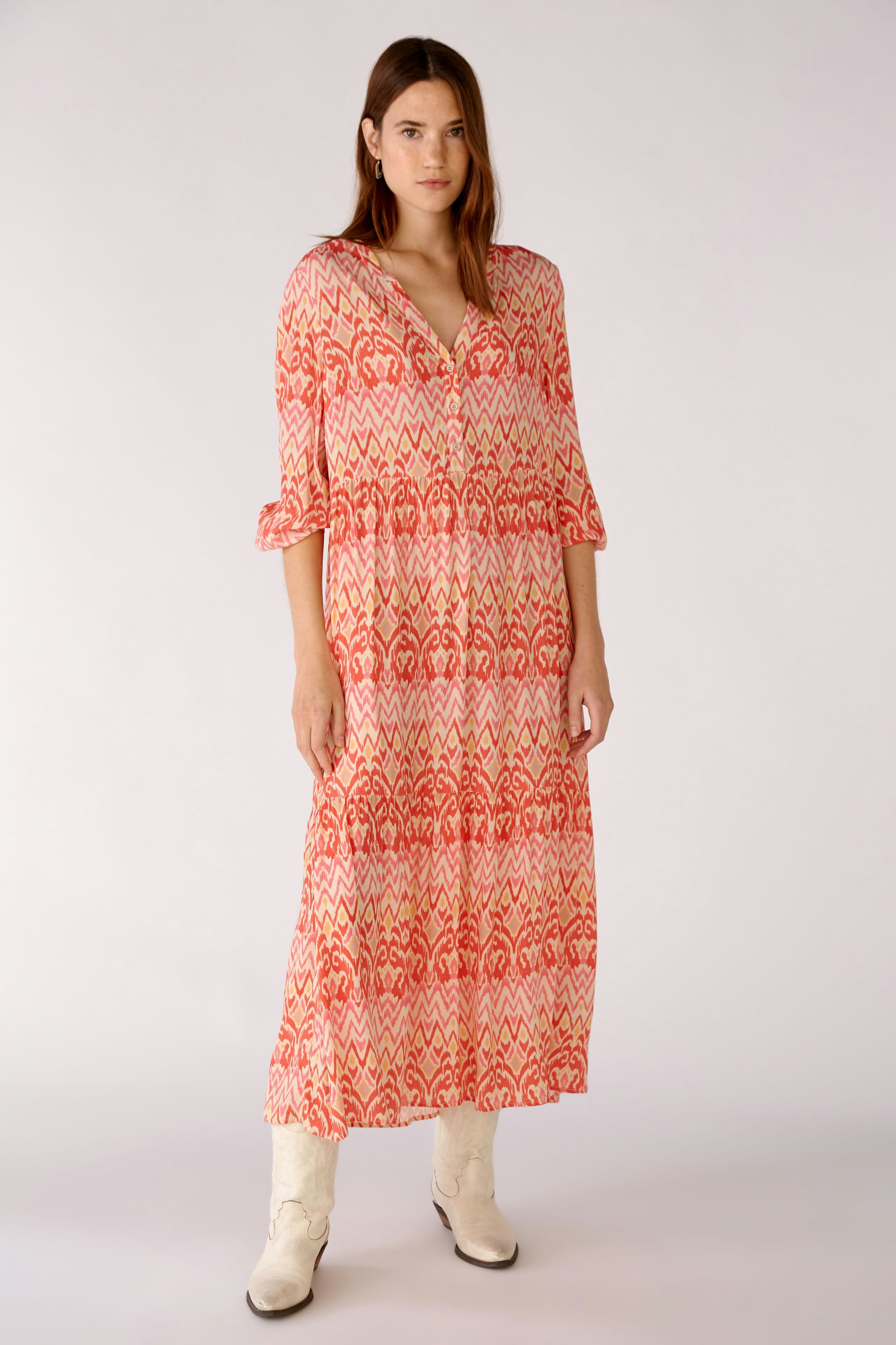 Bild 2 von Midi dress in flowing viscose in rose orange | Oui
