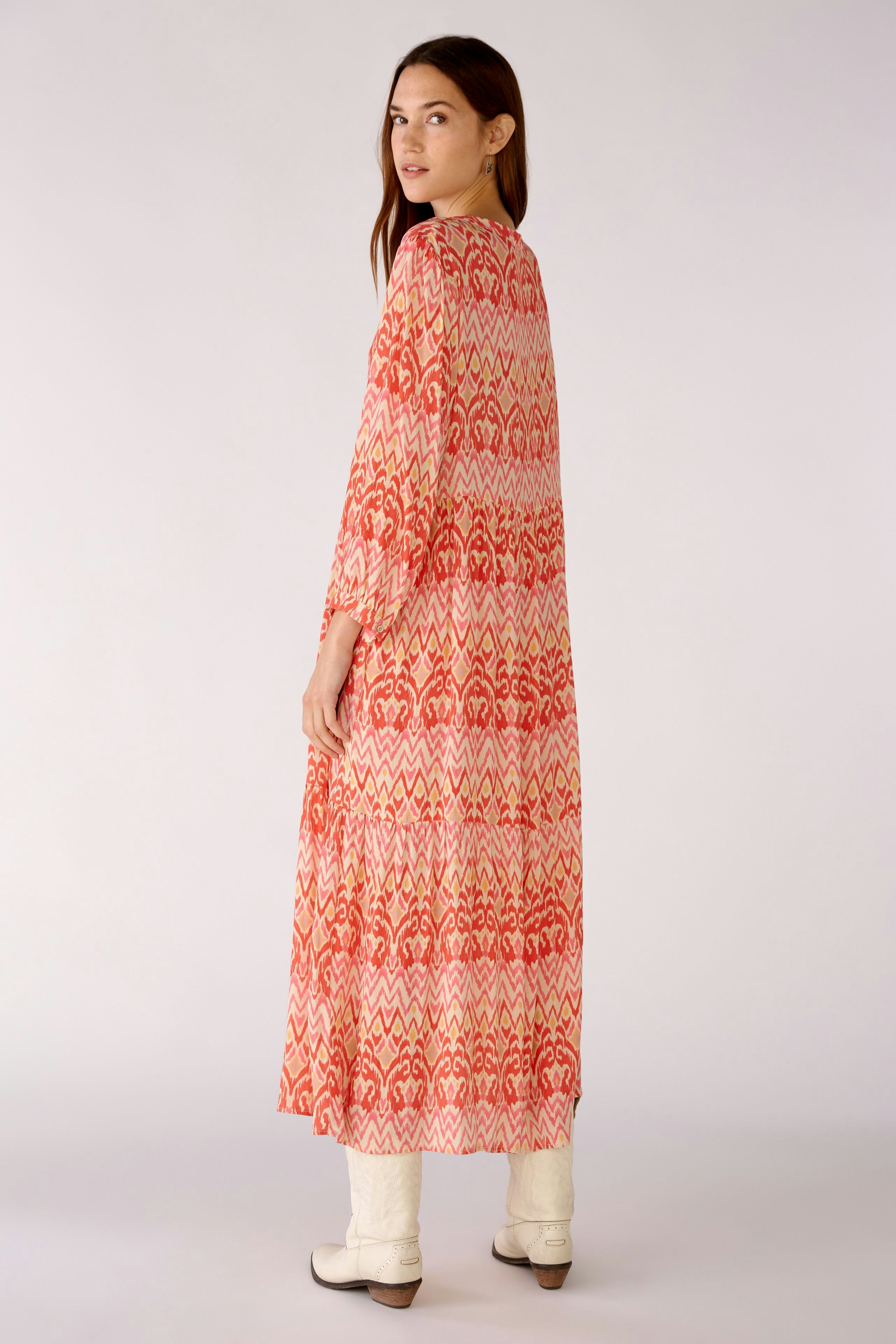 Bild 3 von Midi dress in flowing viscose in rose orange | Oui