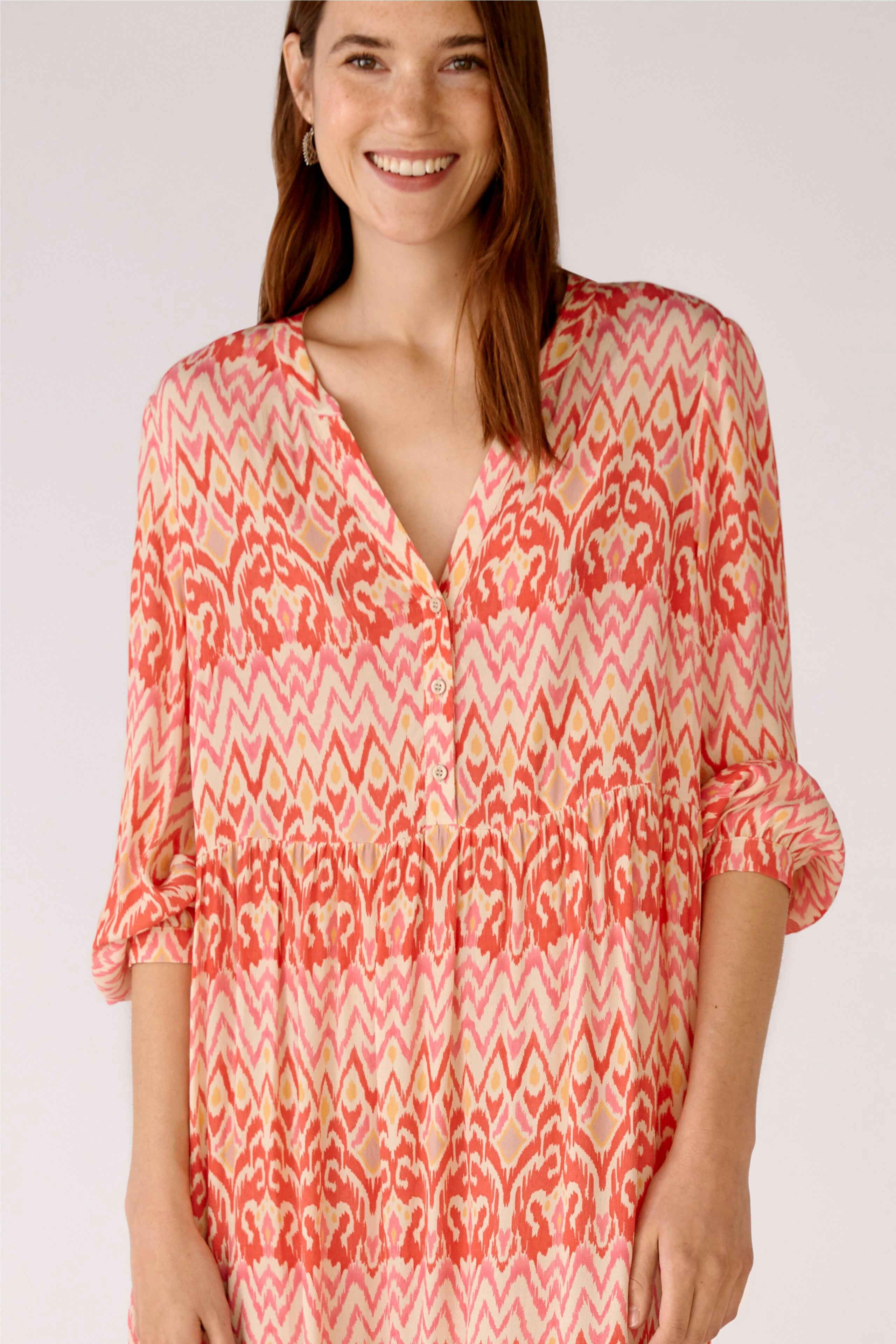 Bild 4 von Midi dress in flowing viscose in rose orange | Oui