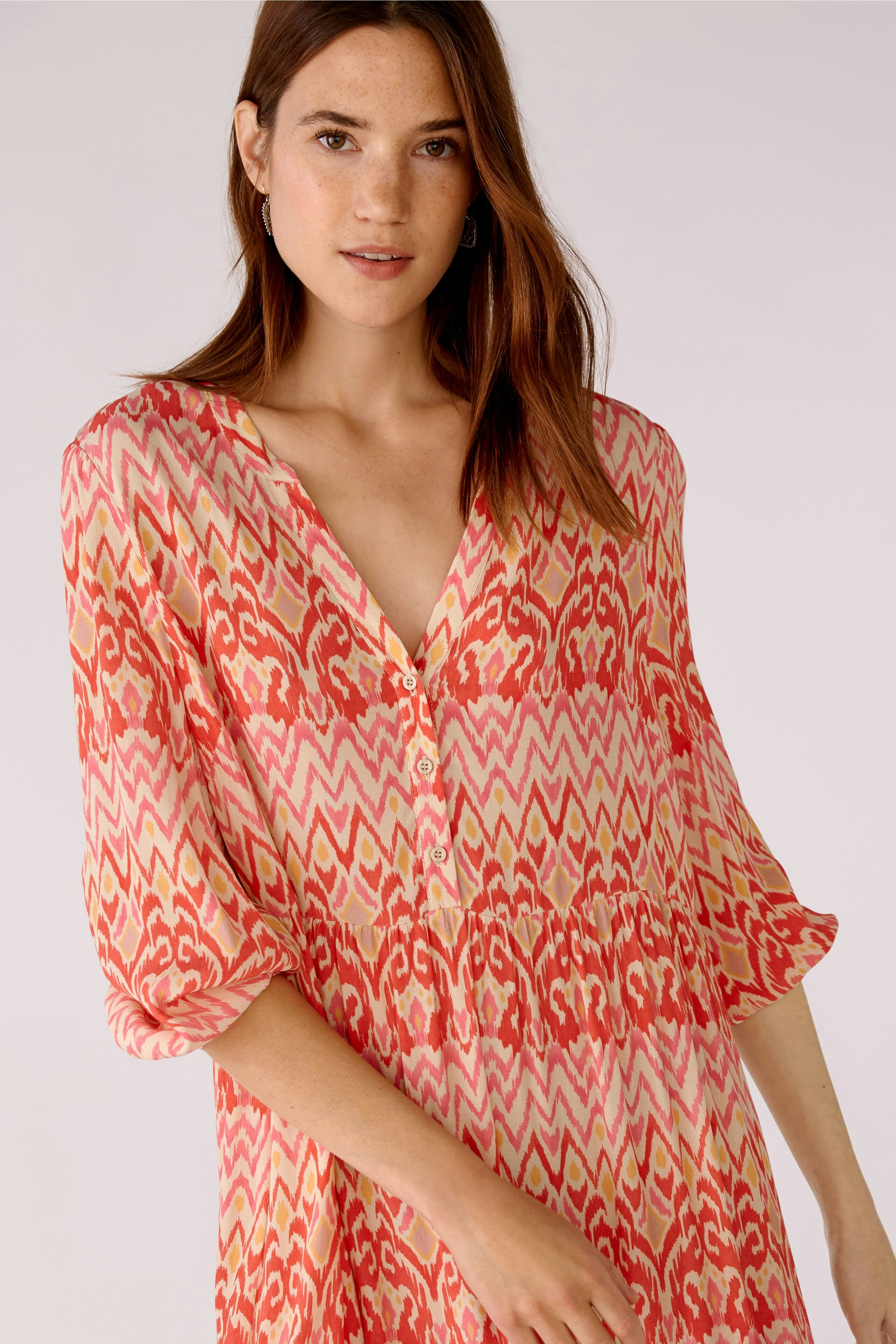 Bild 5 von Midi dress in flowing viscose in rose orange | Oui