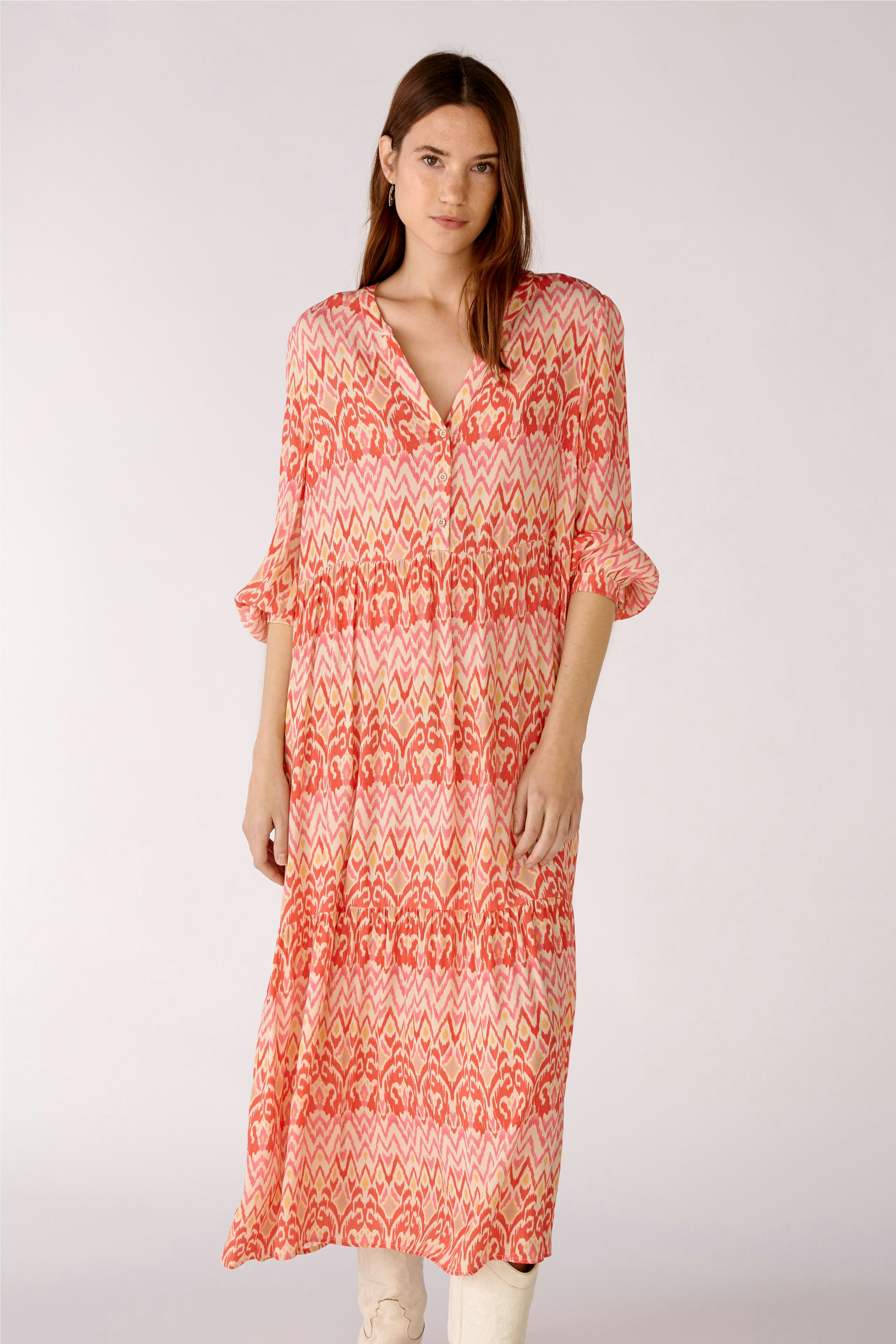 Bild 1 von Midi dress in flowing viscose in rose orange | Oui