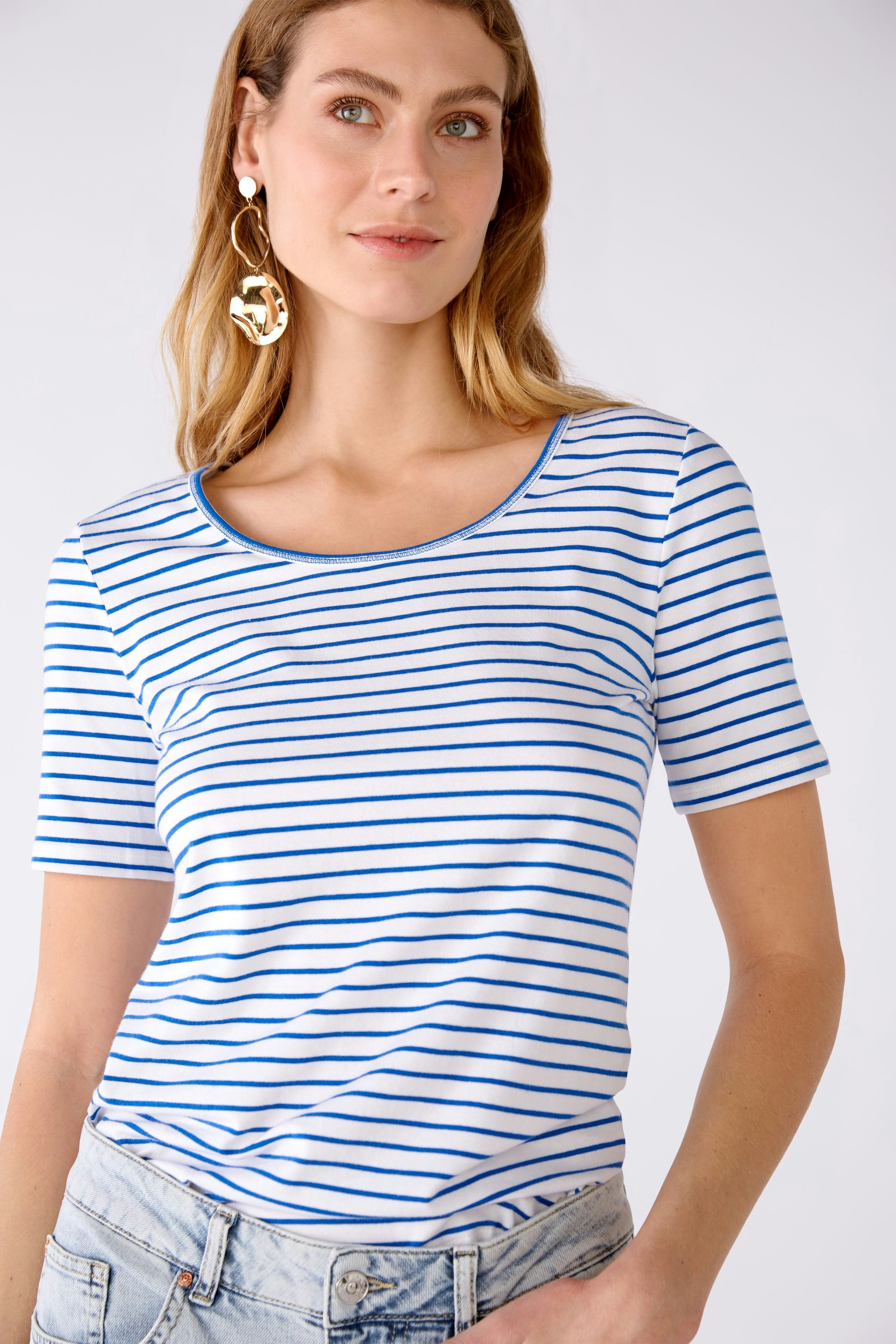 Bild 4 von T-Shirt elastische Baumwolle in white blue | Oui