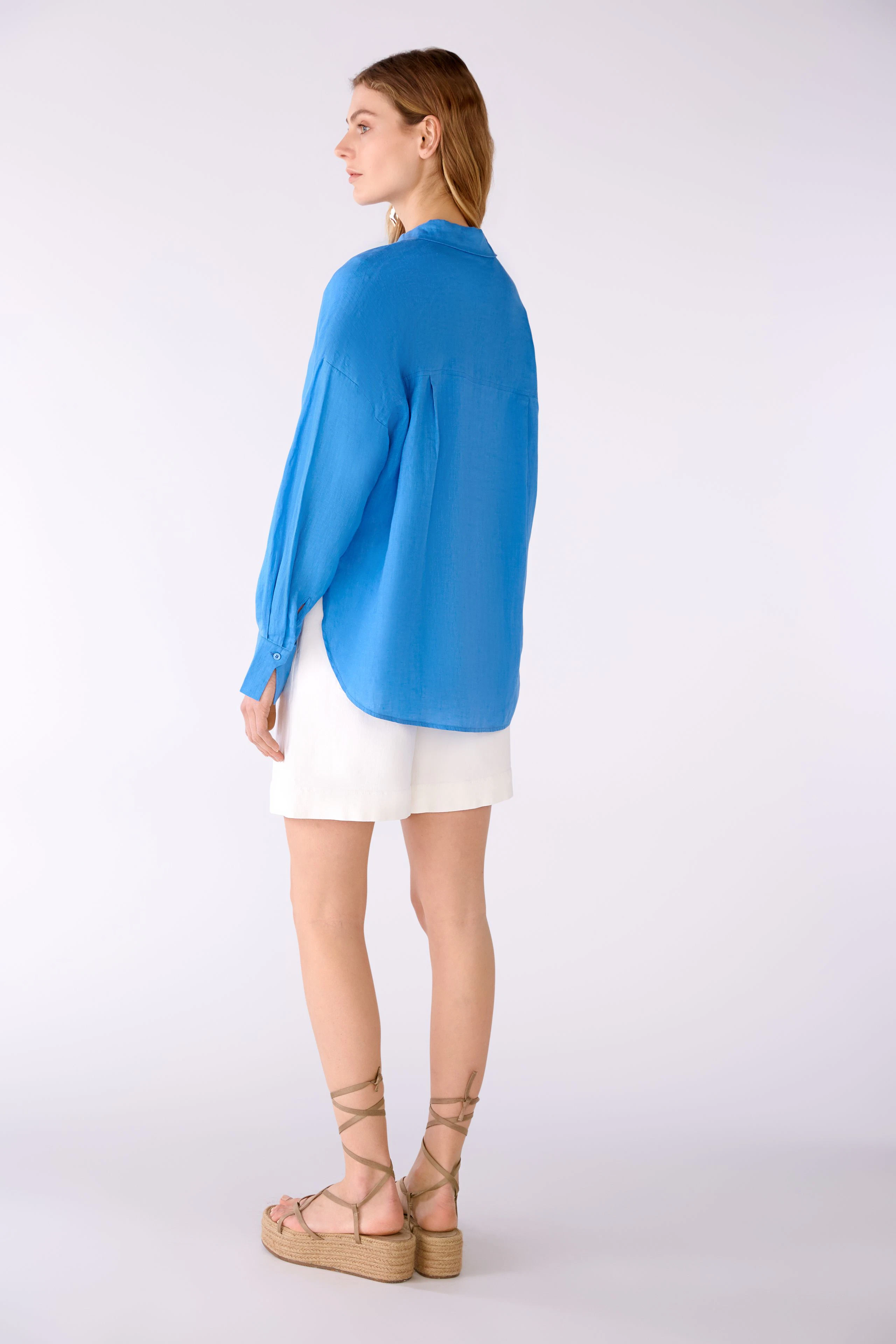 Image 4 of Shirt blouse 100% linen in campanula | Oui