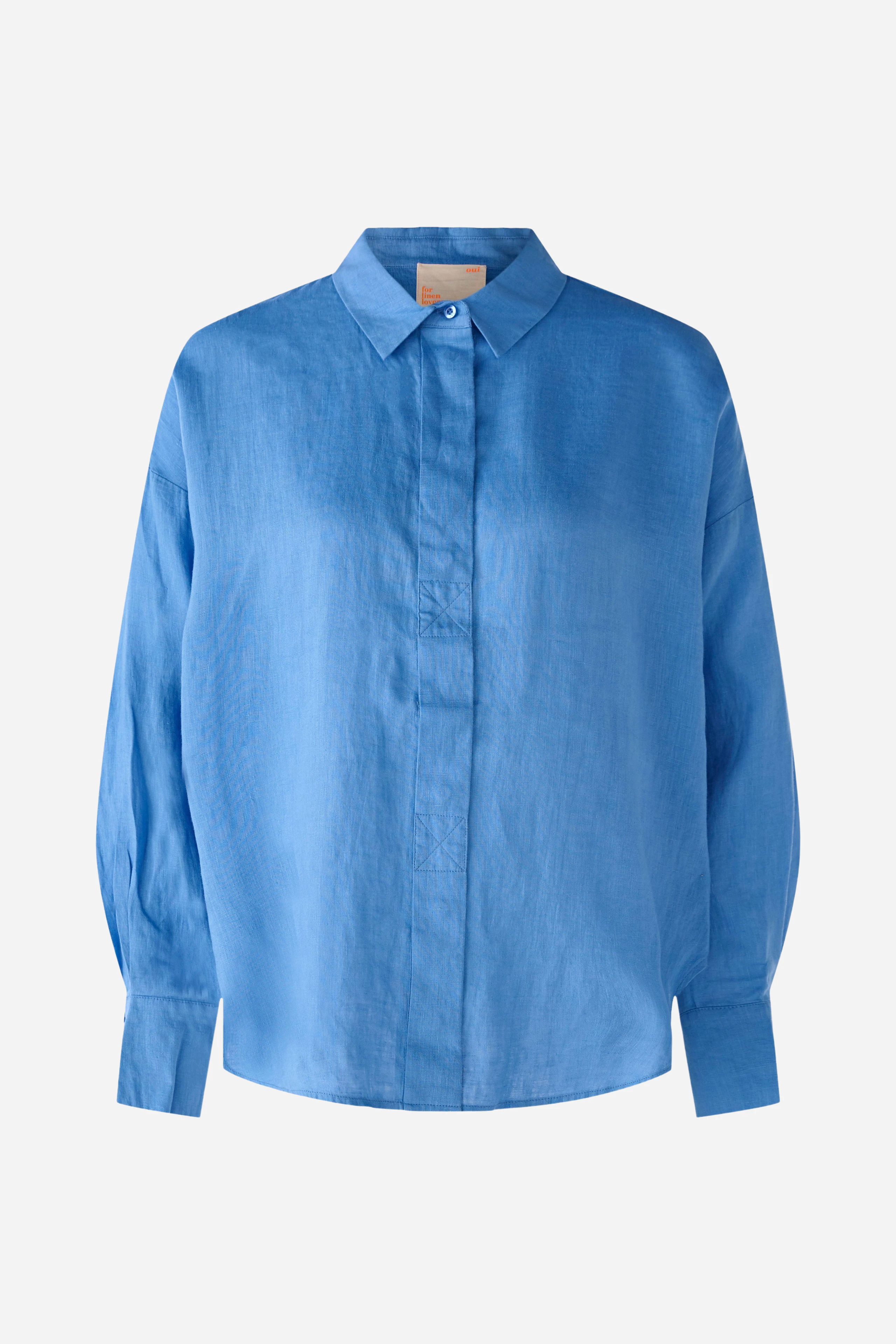 Image 8 of Shirt blouse 100% linen in campanula | Oui
