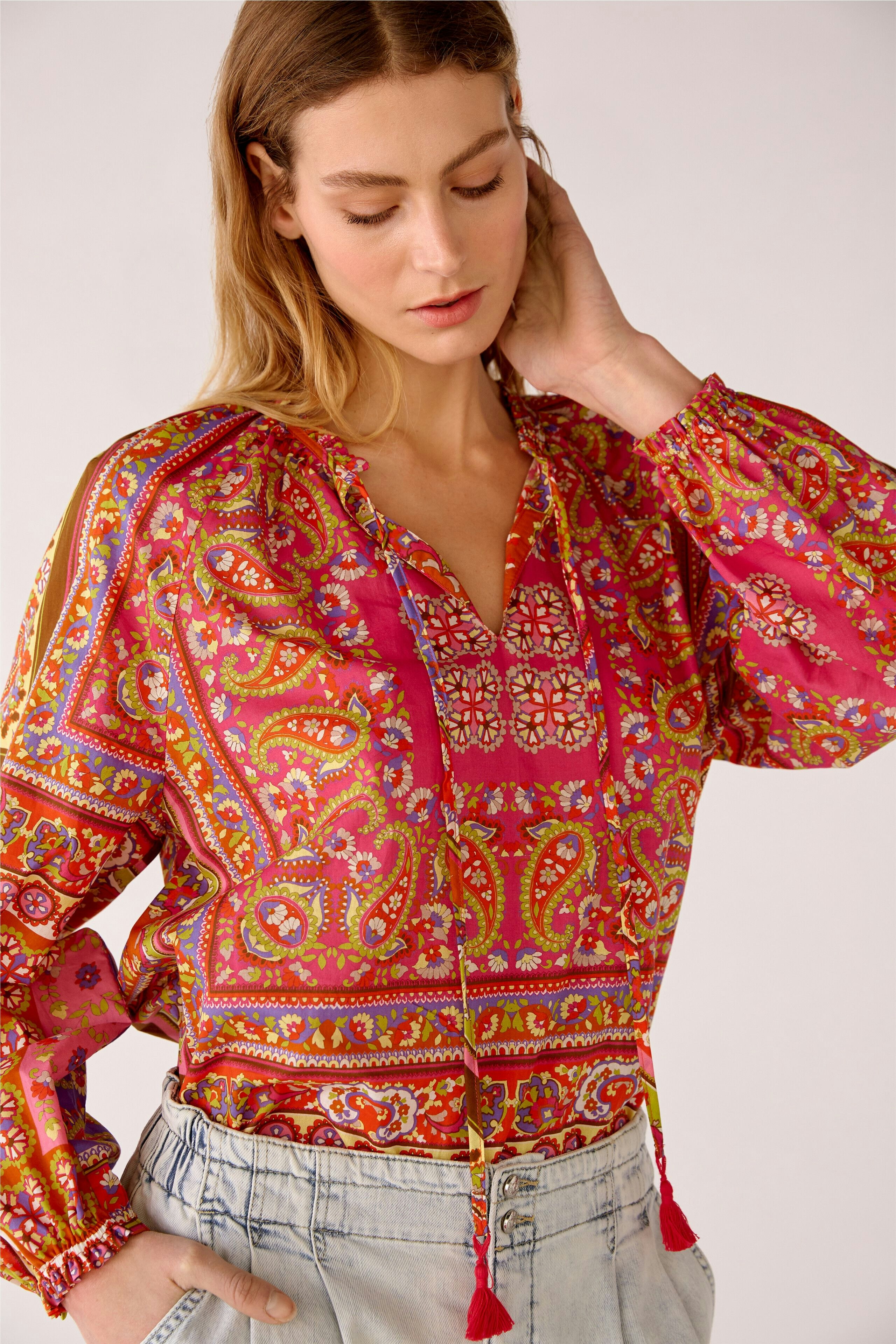 Bild 5 von Tunika Baumwoll-Voile in pink orange | Oui