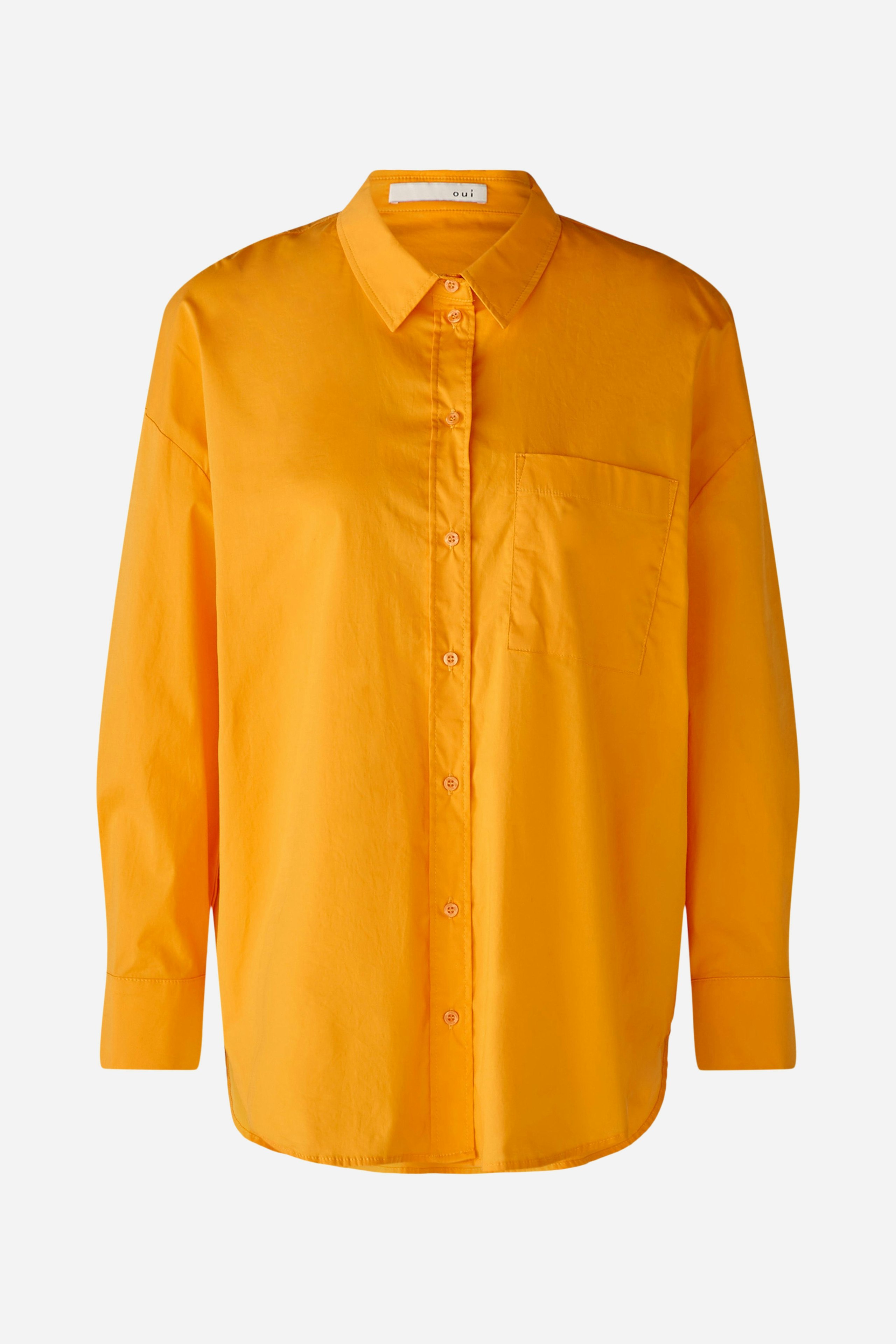 Bild 1 von Shirt blouse stretch cotton poplin in flame orange | Oui