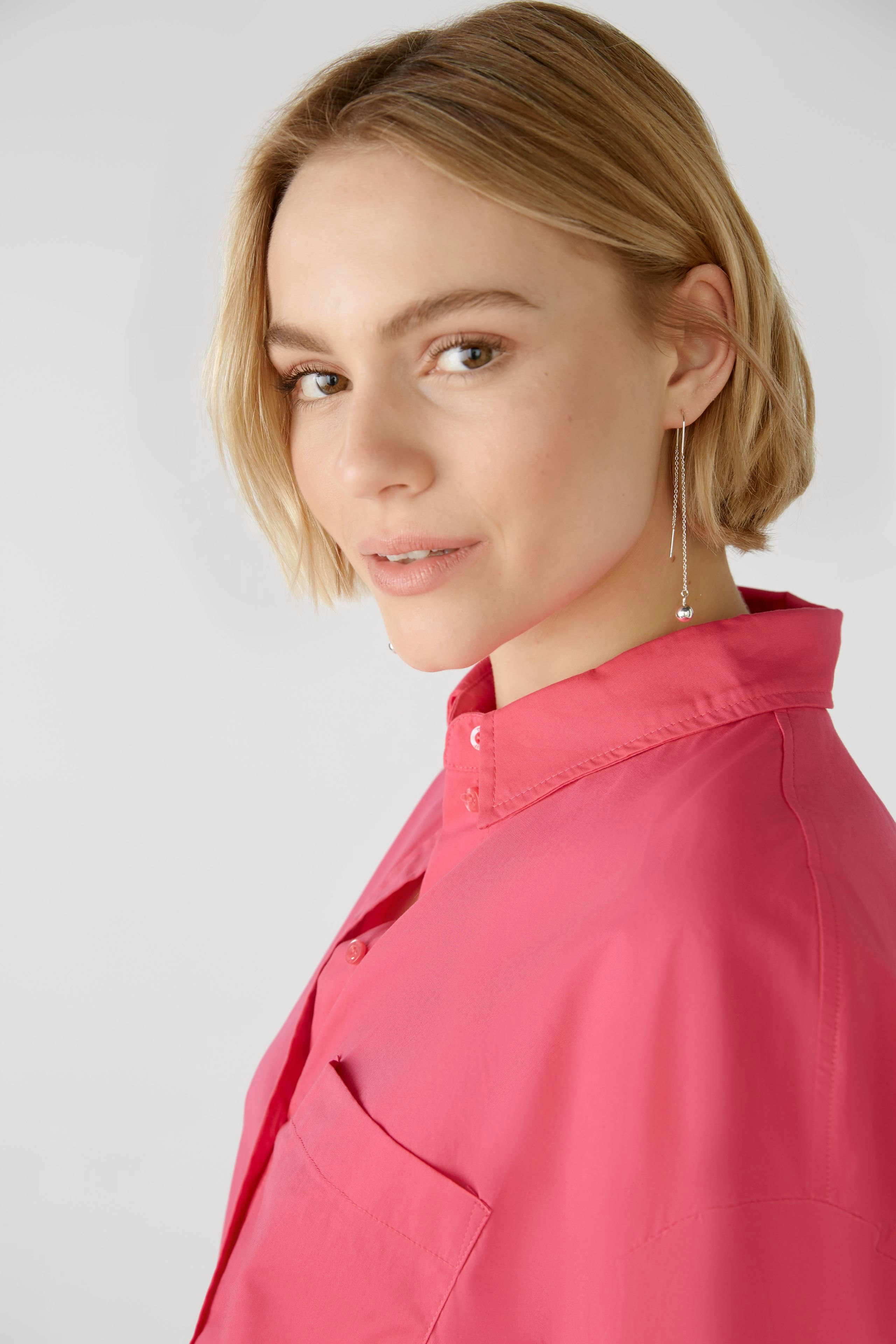 Bild 5 von Hemdbluse elastischer Baumwoll-Popeline in raspberry sorbet | Oui