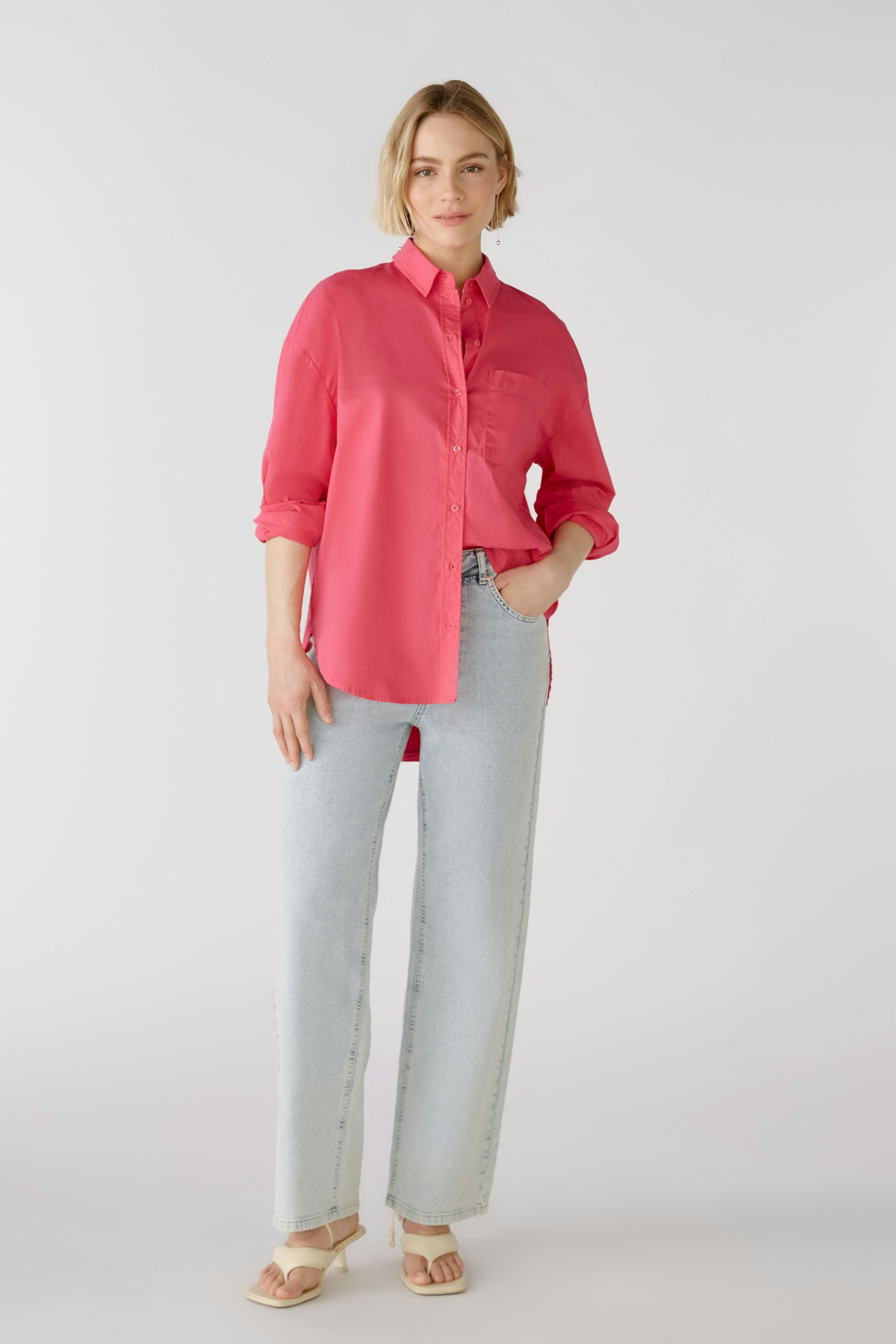 Bild 1 von Hemdbluse elastischer Baumwoll-Popeline in raspberry sorbet | Oui