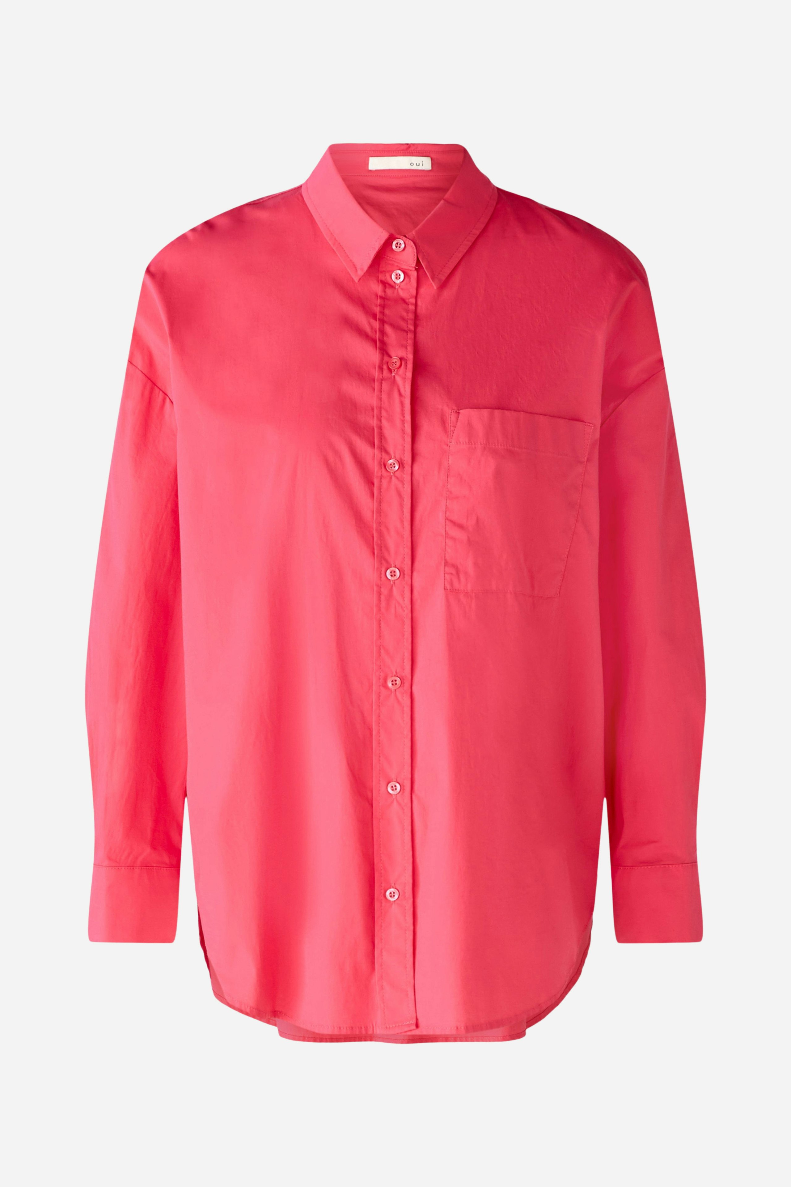 Bild 7 von Hemdbluse elastischer Baumwoll-Popeline in raspberry sorbet | Oui